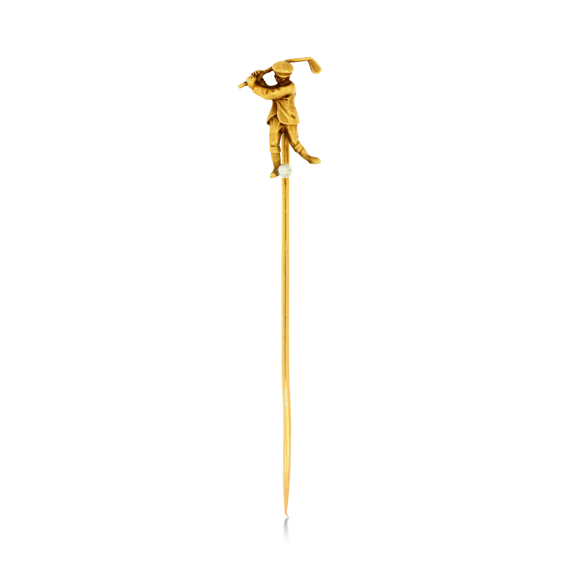 Belle Epoque Golfer Pin Stick Pin, with Seed Pearl Detail_1