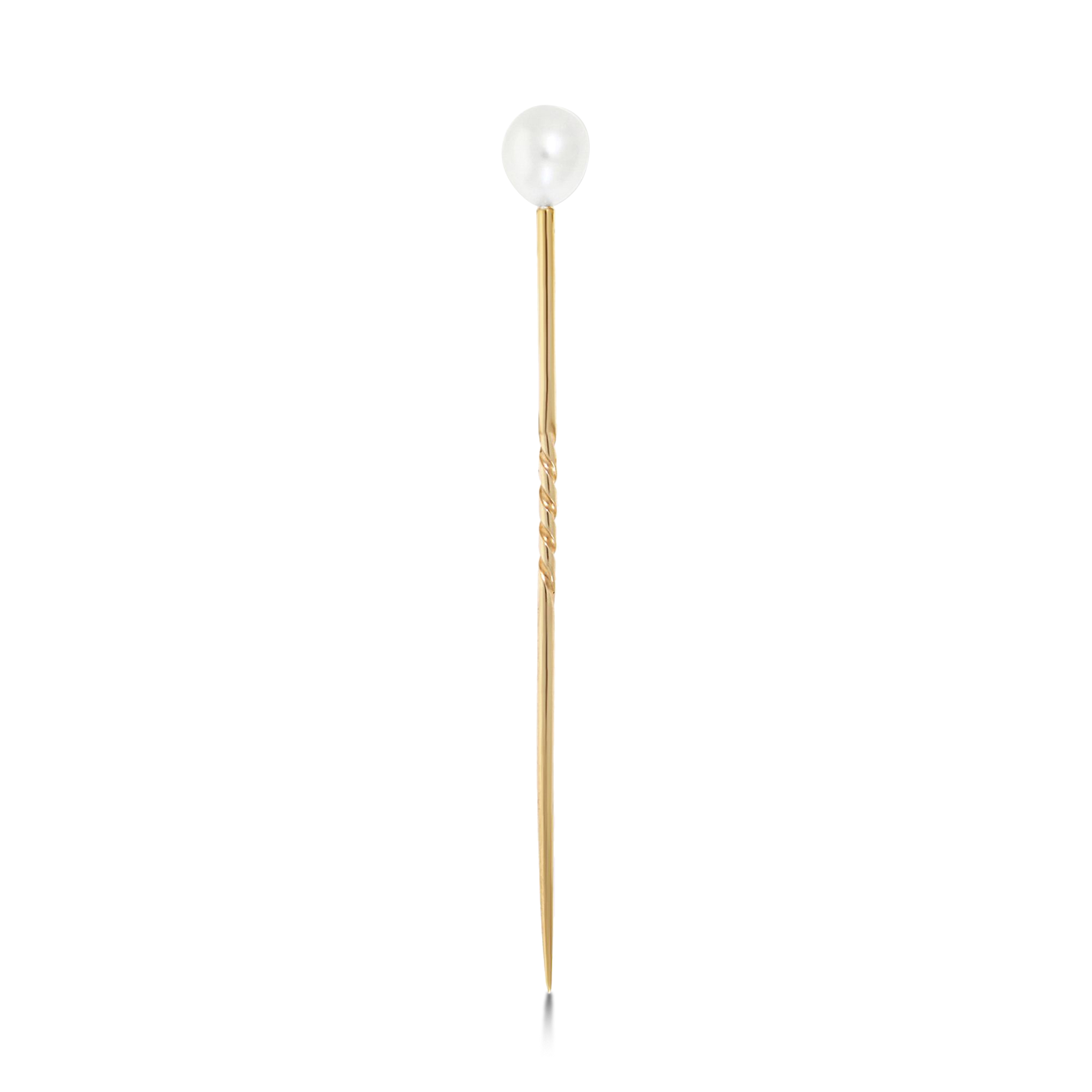 Edwardian Natural Pearl Pin Certified Natural Pearl Stick Pin_1