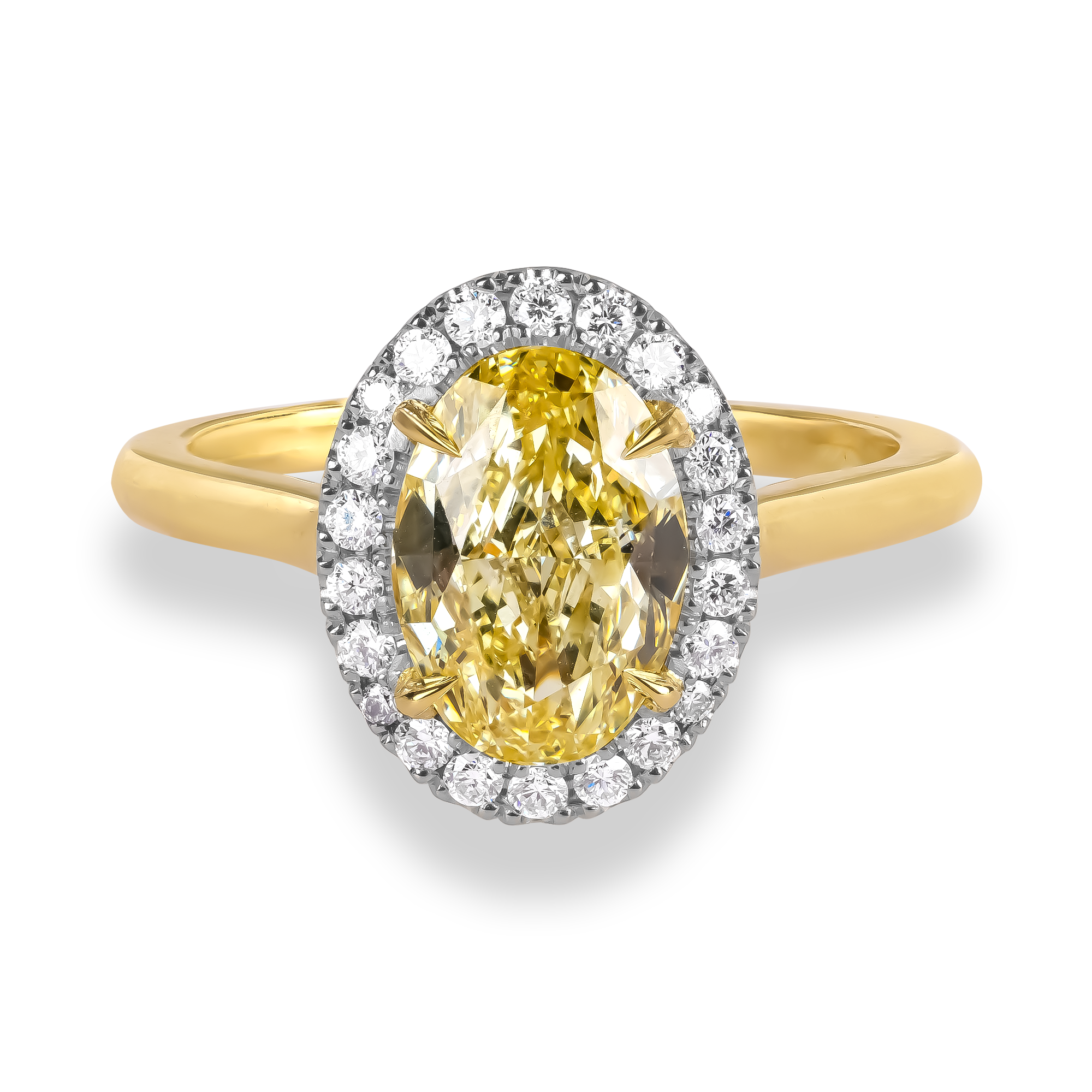 Celestial 1.70ct Oval Cut Fancy Yellow Diamond Ring Oval Cut, Claw Set_2