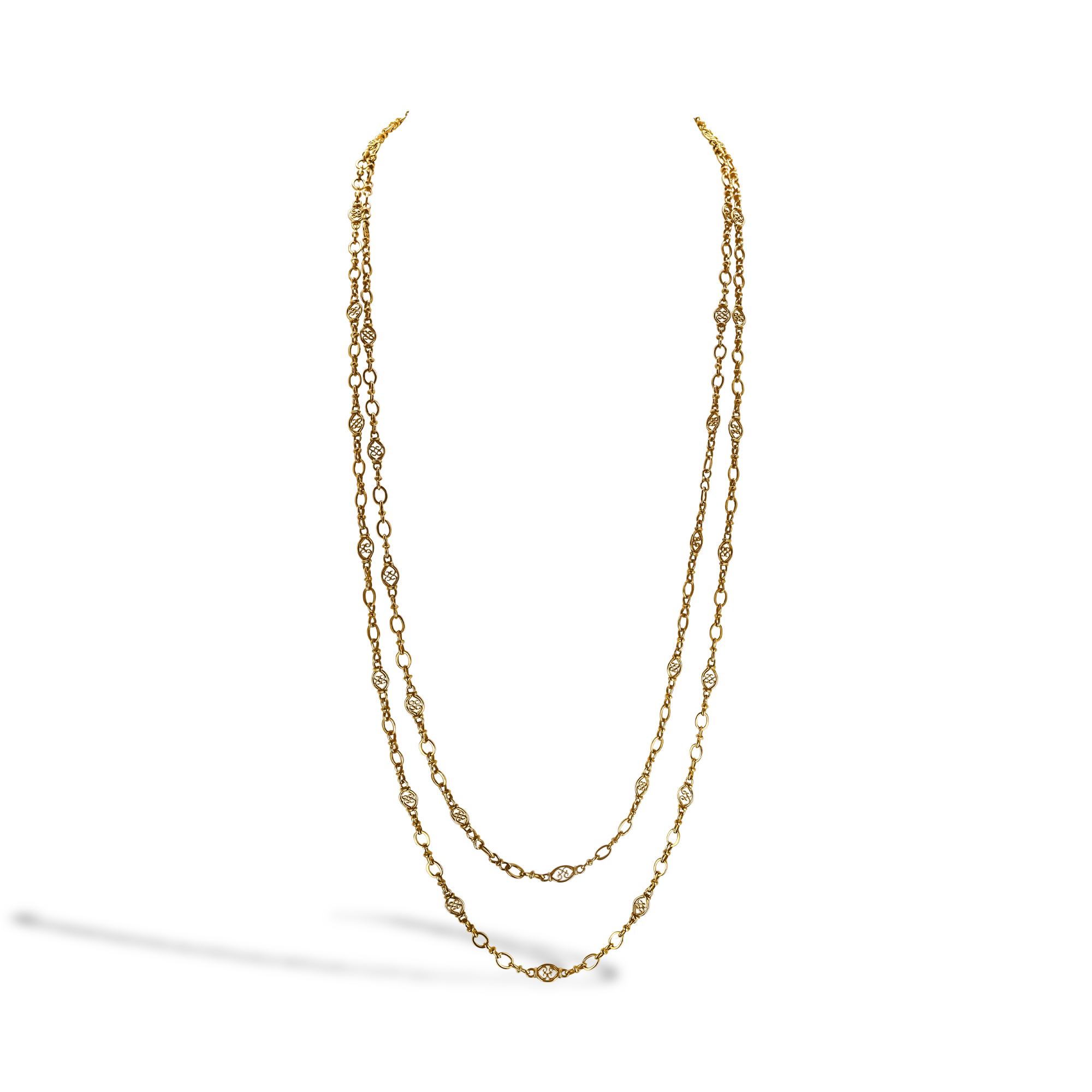Belle Epoque 150cm Openwork Fancy Link Long Chain Necklace _1