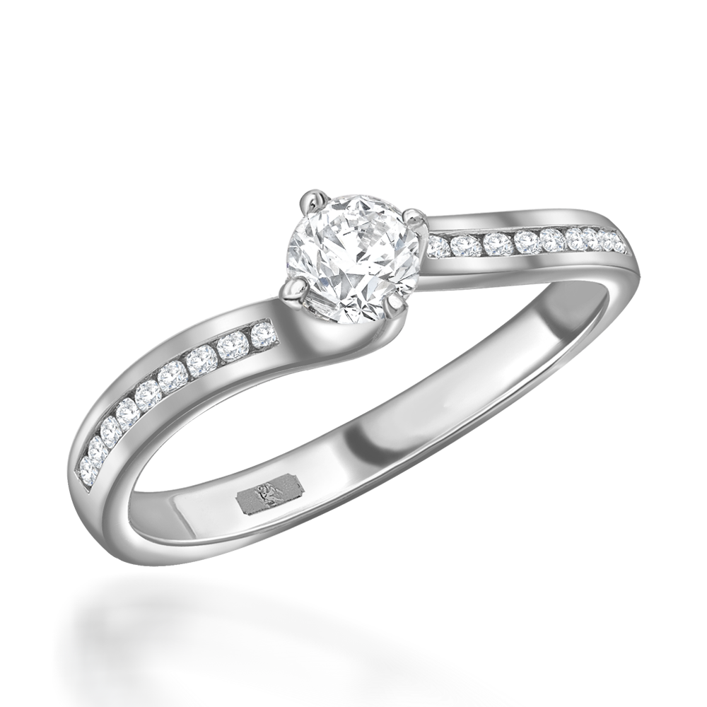 0.32CT Diamond Solitaire Ring Brilliant Cut, Solitaire, Brilliant Shoulders_1