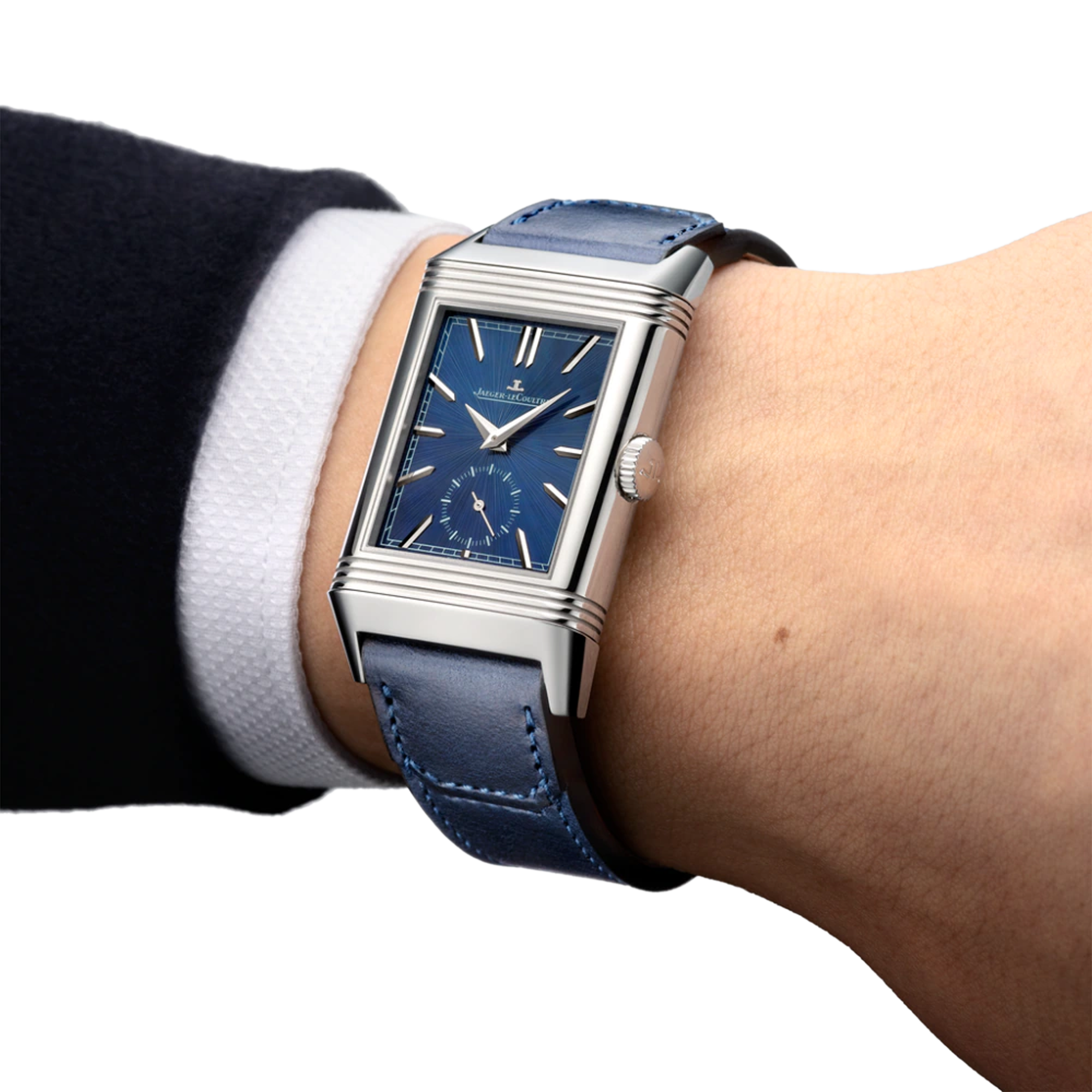 Jaeger-LeCoultre Reverso 28.3mm, Blue Dial, Baton Numerals_4