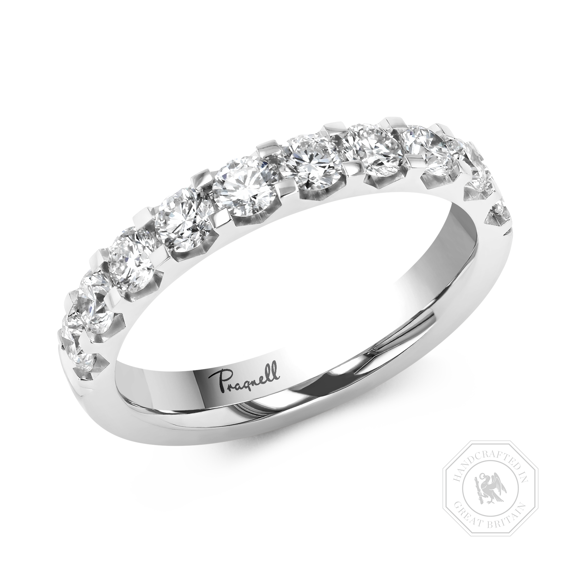 Classic 1.00ct Diamond Half Eternity Ring Brilliant cut, Claw set_1