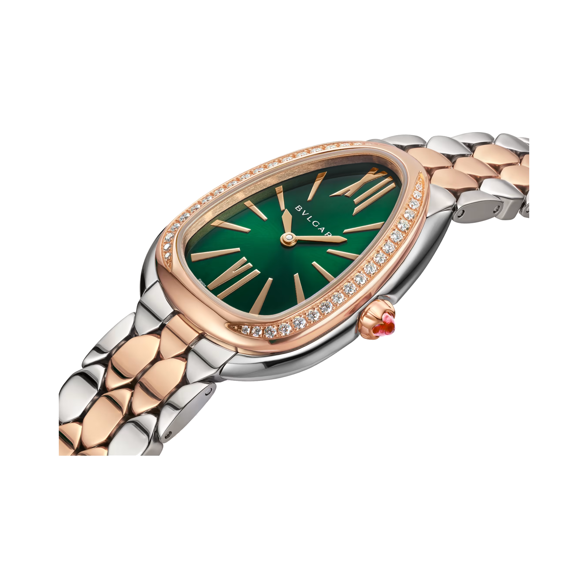 Bvlgari Serpenti Seduttori 33mm, Green Dial, Baton & Roman Numerals_2