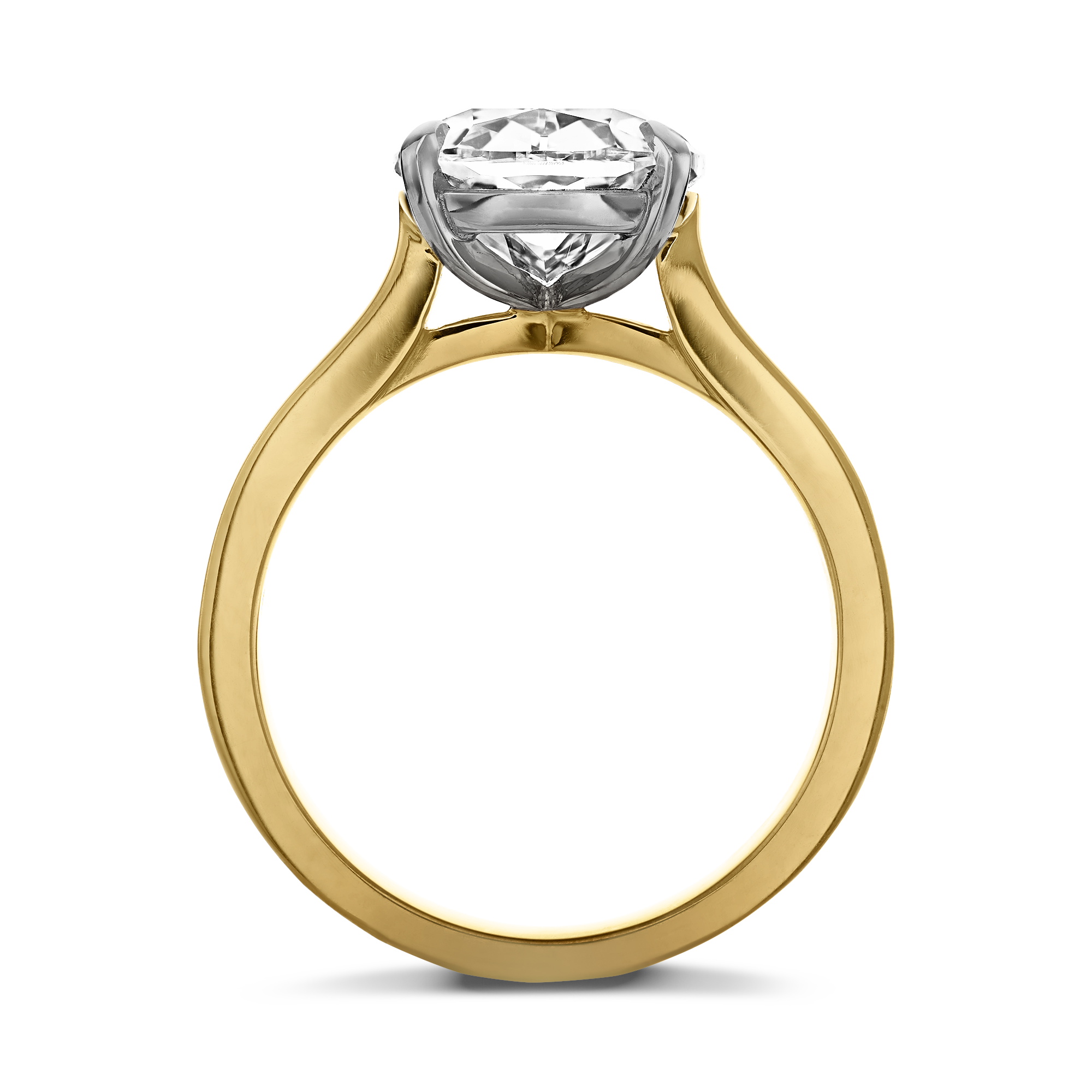 Masterpiece Deco Setting Antique Cushion Cut Diamond Ring  with Carre Cut Diamond Shoulders Antique Cushion & Carre Cut, Claw & Channel Set_3