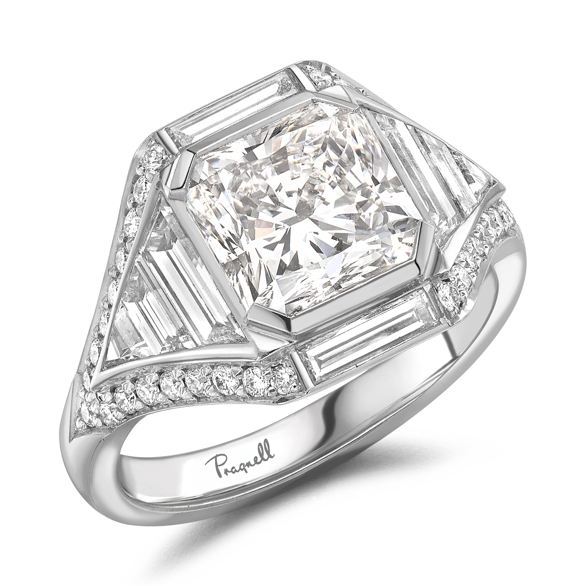 Masterpiece Astoria 3.01ct Radiant Cut Diamond Ring Radiant Cut, Channel Set_1