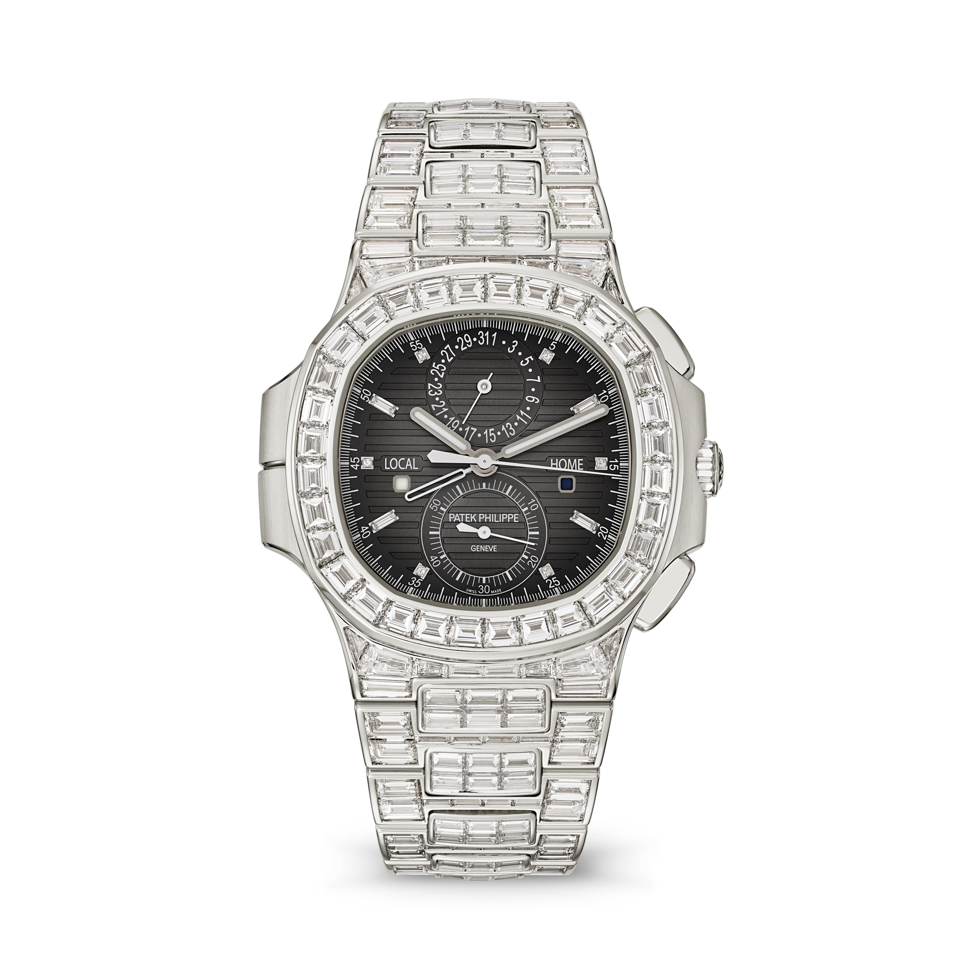 Patek Philippe Nautilus 40.5mm, Black Diamond Dial, Baton Numerals_1