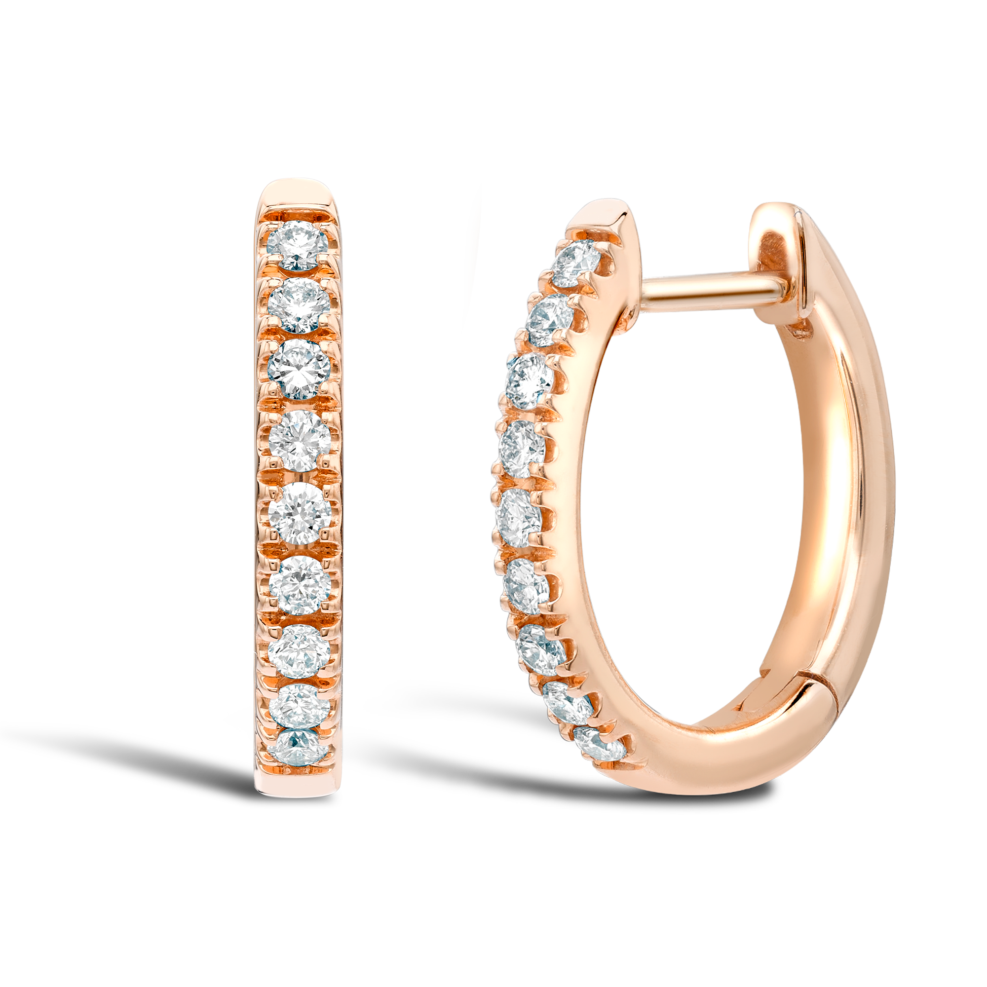 Brilliant Cut Diamond Hoop Earrings Brilliant Cut, Grain Set_1