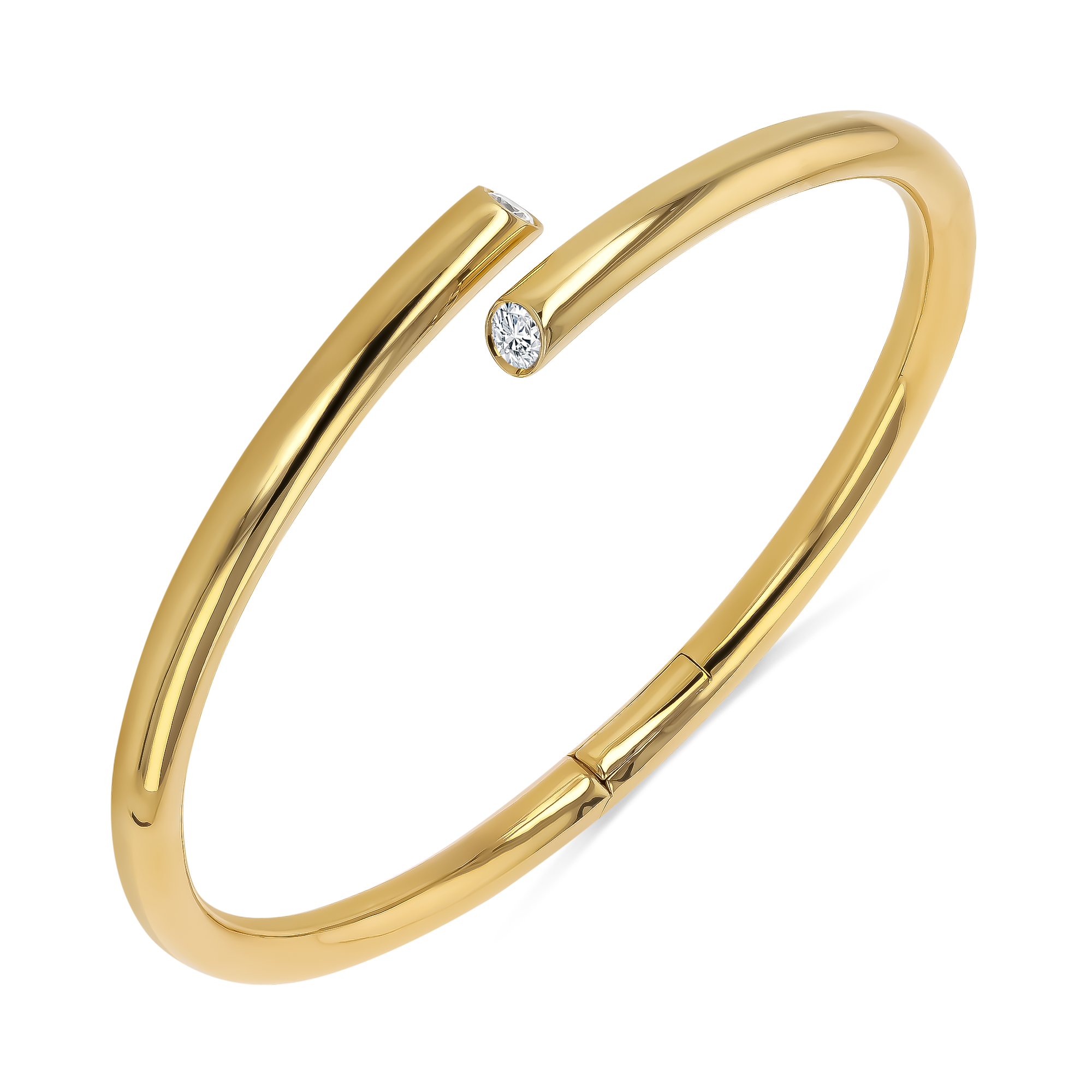 ★PLOW Spring 4 Stone Bangle Diamond Gold Eclipse 0.34ct Diamond Spring Bangle in 18ct Yellow Gold