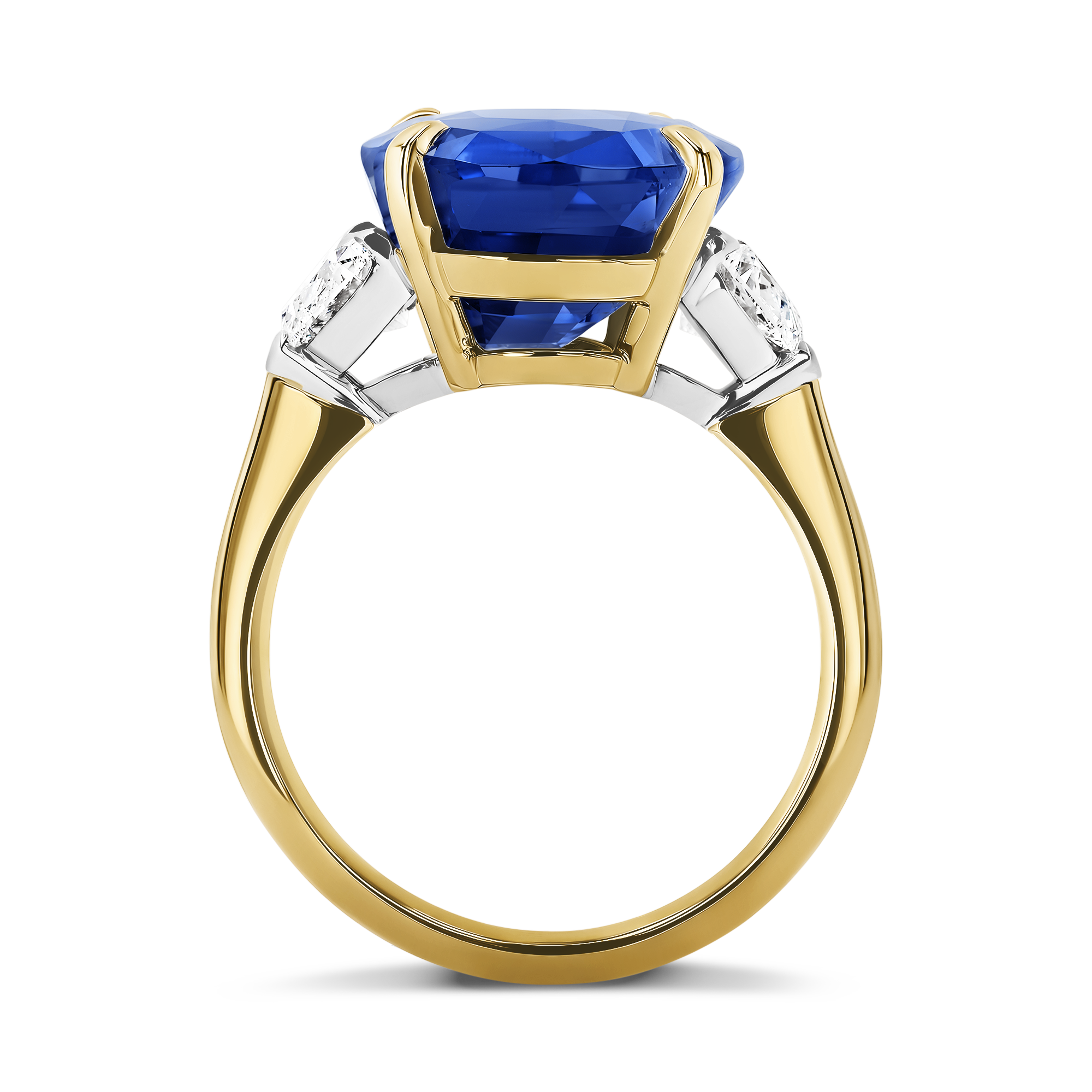 Masterpiece Oval Cut Sri Lankan Sapphire and Diamond Ring 10.70ct in 18ct Yellow Gold and Platinum_3