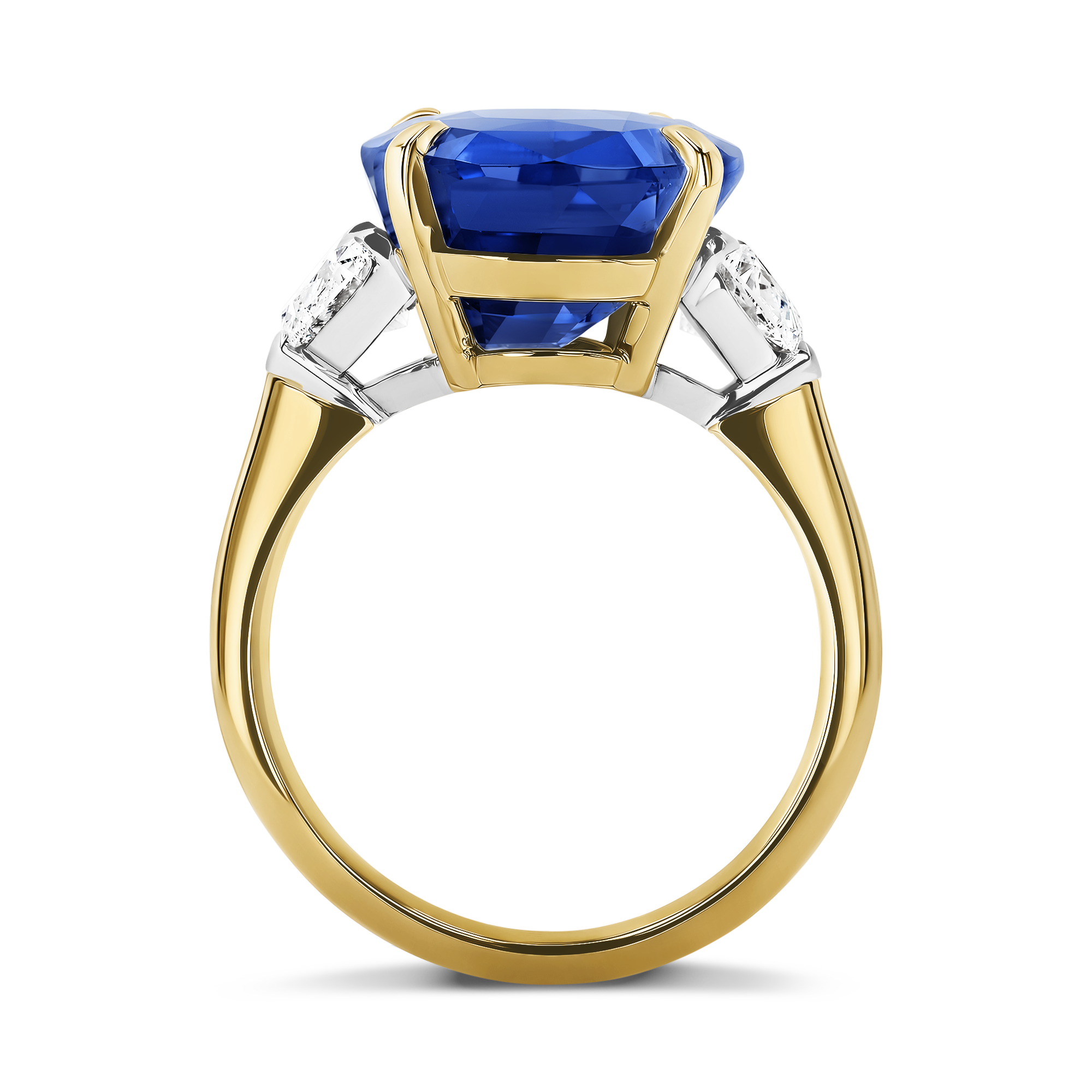 Masterpiece Venus 10.70ct Sri Lankan Sapphire and Diamond Solitaire Ring Oval Cut, Claw Set_3