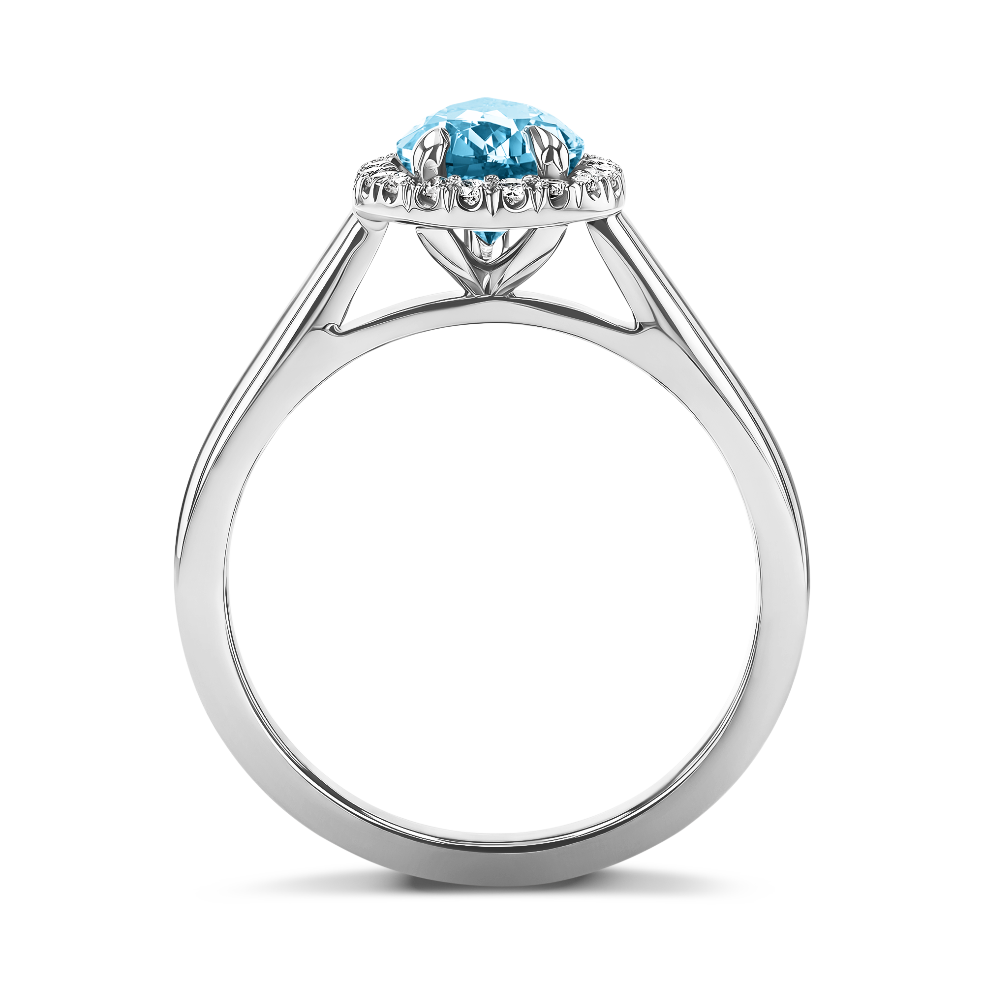 Pear Shape Aquamarine and Diamond Ring Pearshape, Claw Set_3