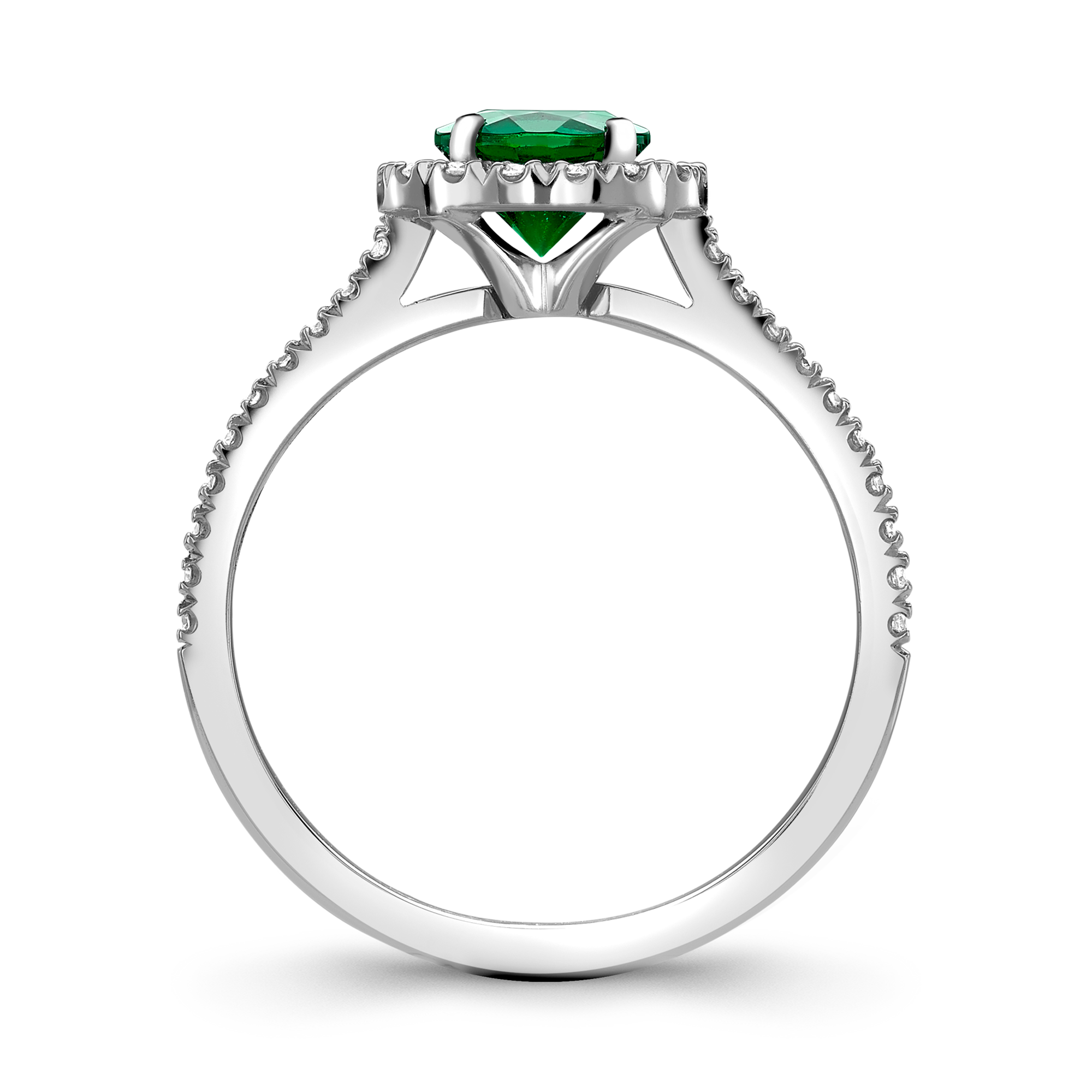 Celestial 0.69ct Emerald and Diamond Cluster Ring Brilliant cut, Claw set_3