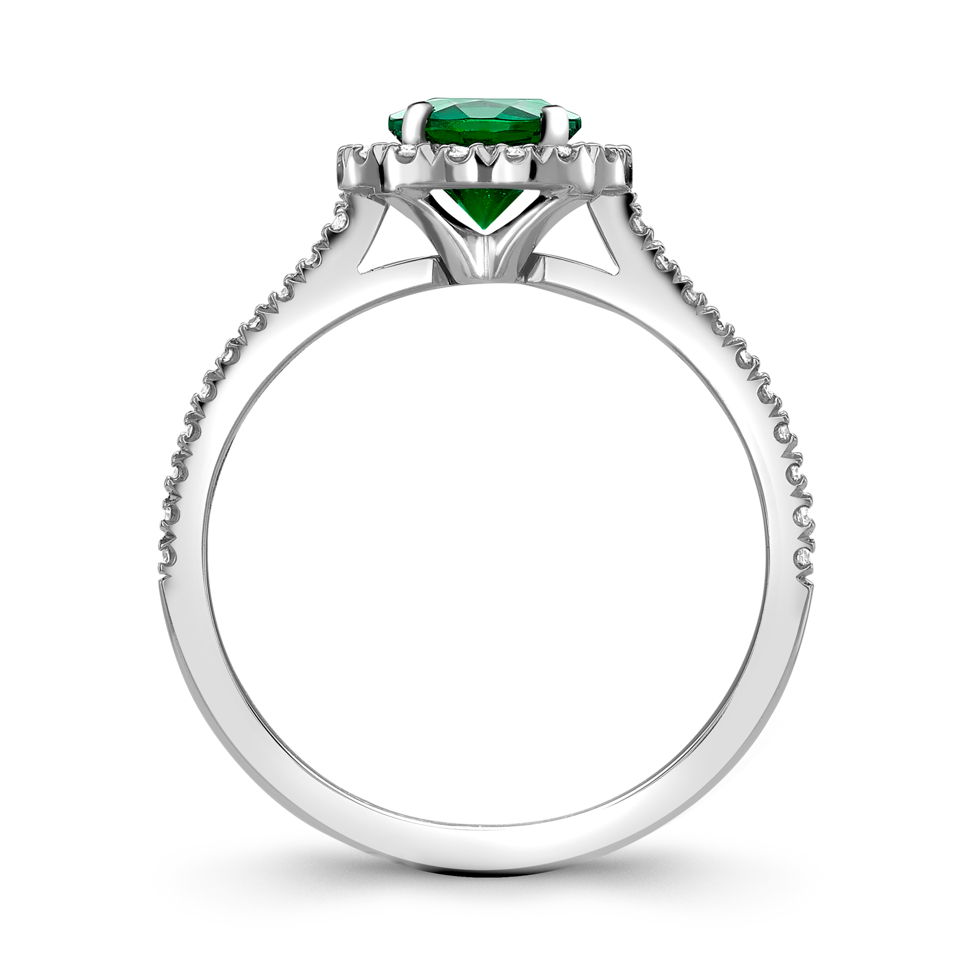 Celestial 0.69ct Emerald and Diamond Cluster Ring Brilliant cut, Claw set_3