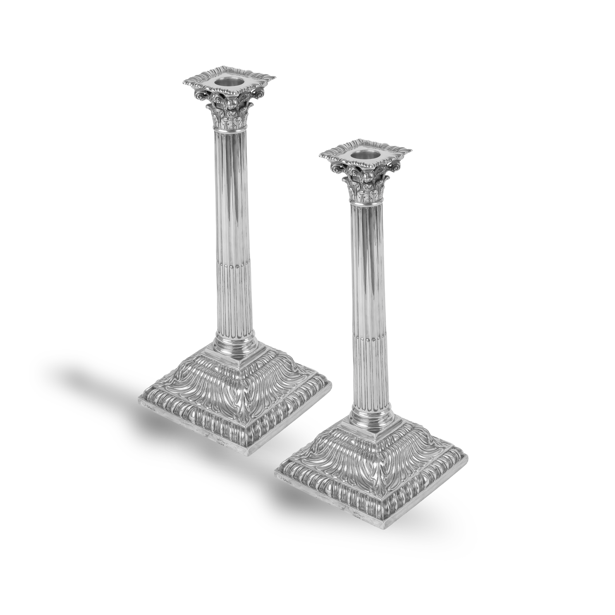 Silver Victorian Pair of Candlesticks Hallmarked Sheffield_2