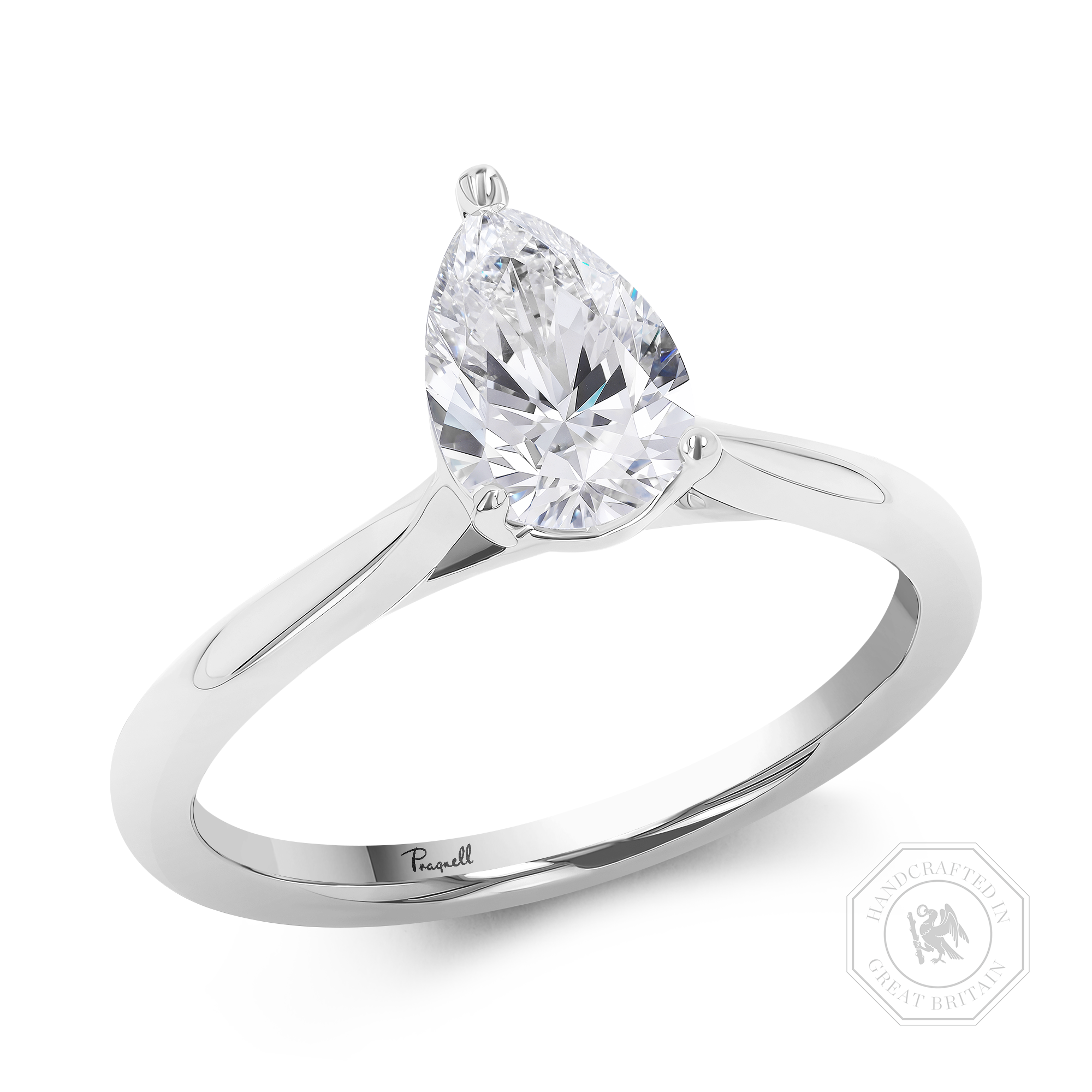 Gaia 0.71ct Pear Shaped Diamond Ring Pear Shaped, Claw Set_1
