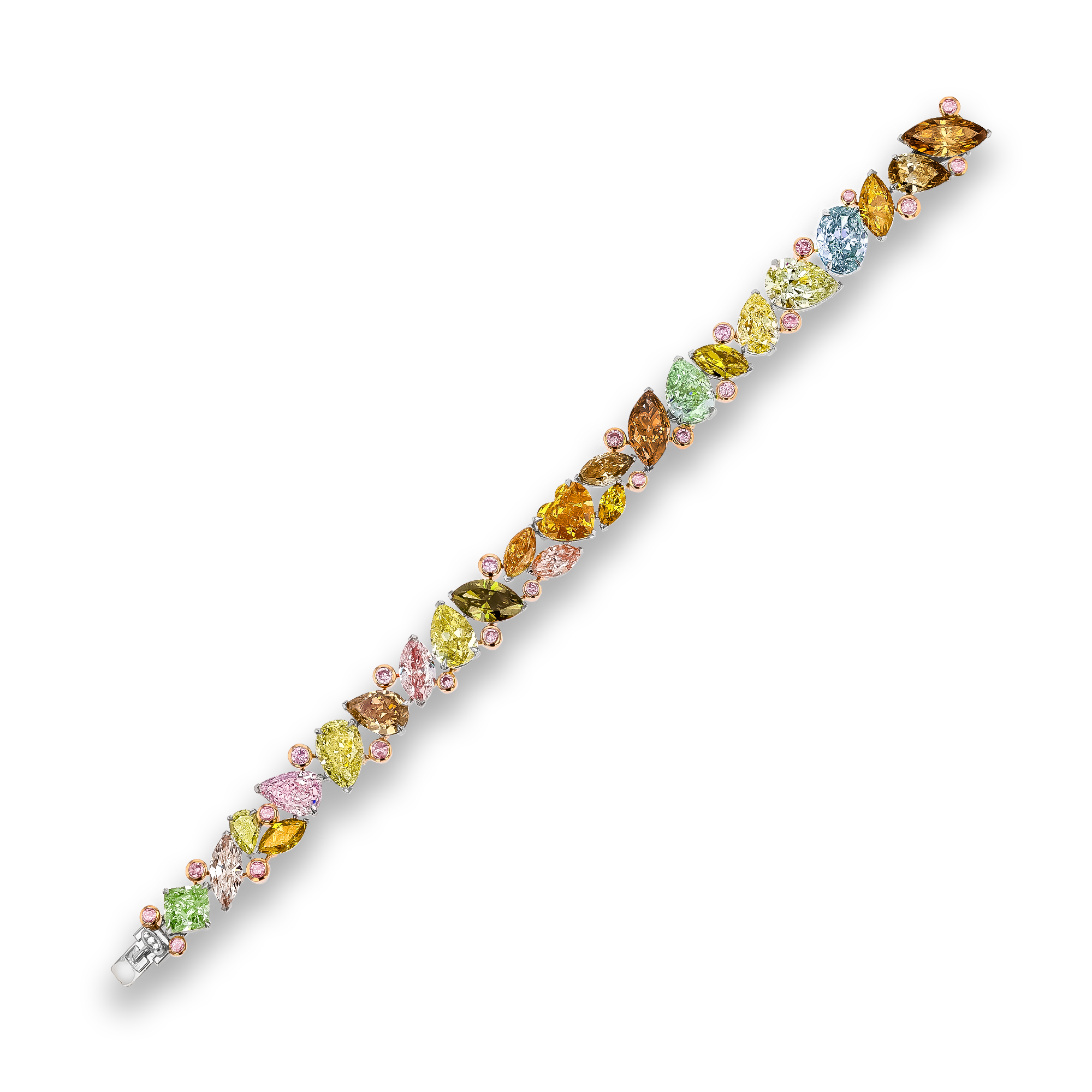 Masterpiece Fancy Coloured Diamond Bracelet Multi Cut, Claw Set_2