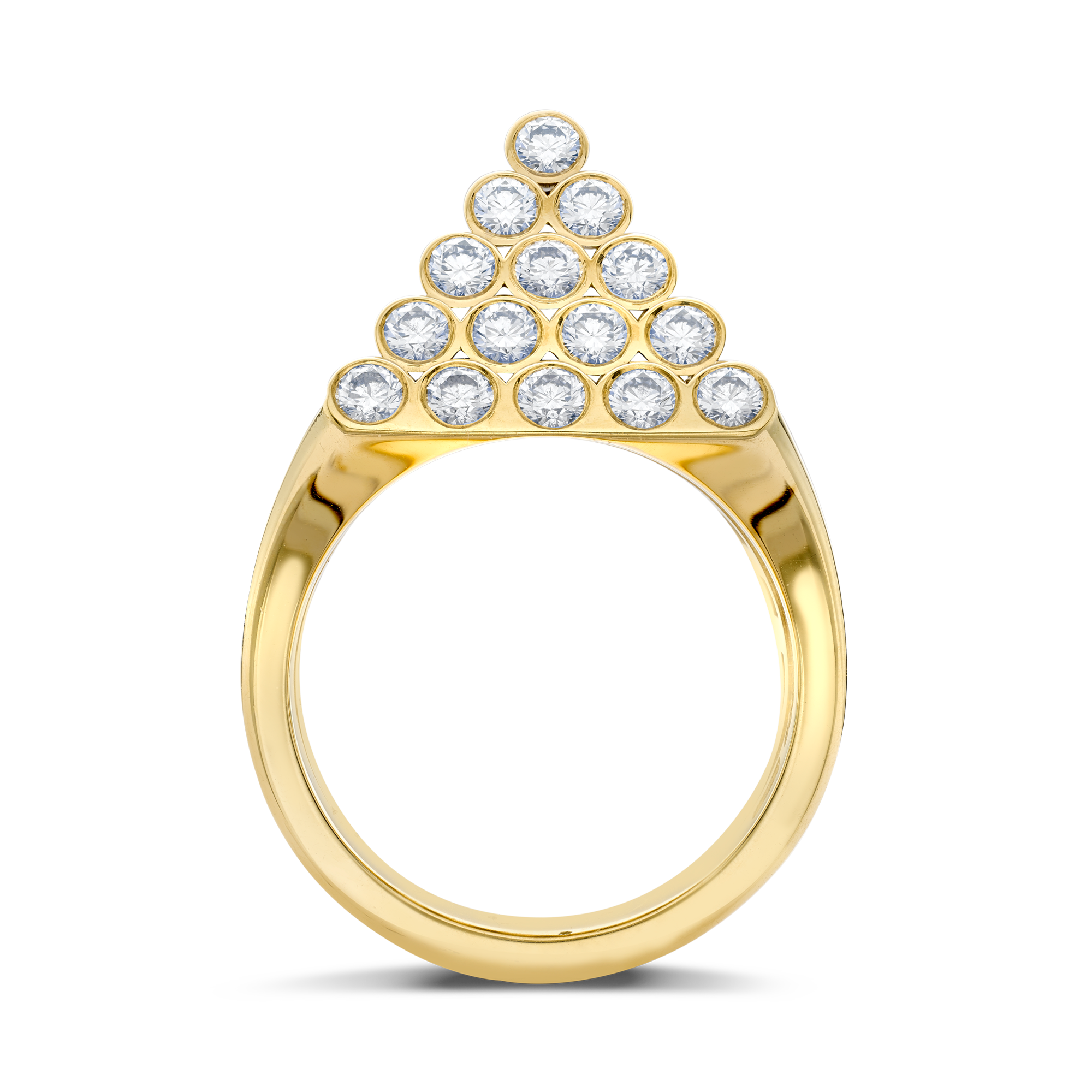 Diamond Eclipse Pyramid Ring Brilliant Cut, Rub Over Set_3