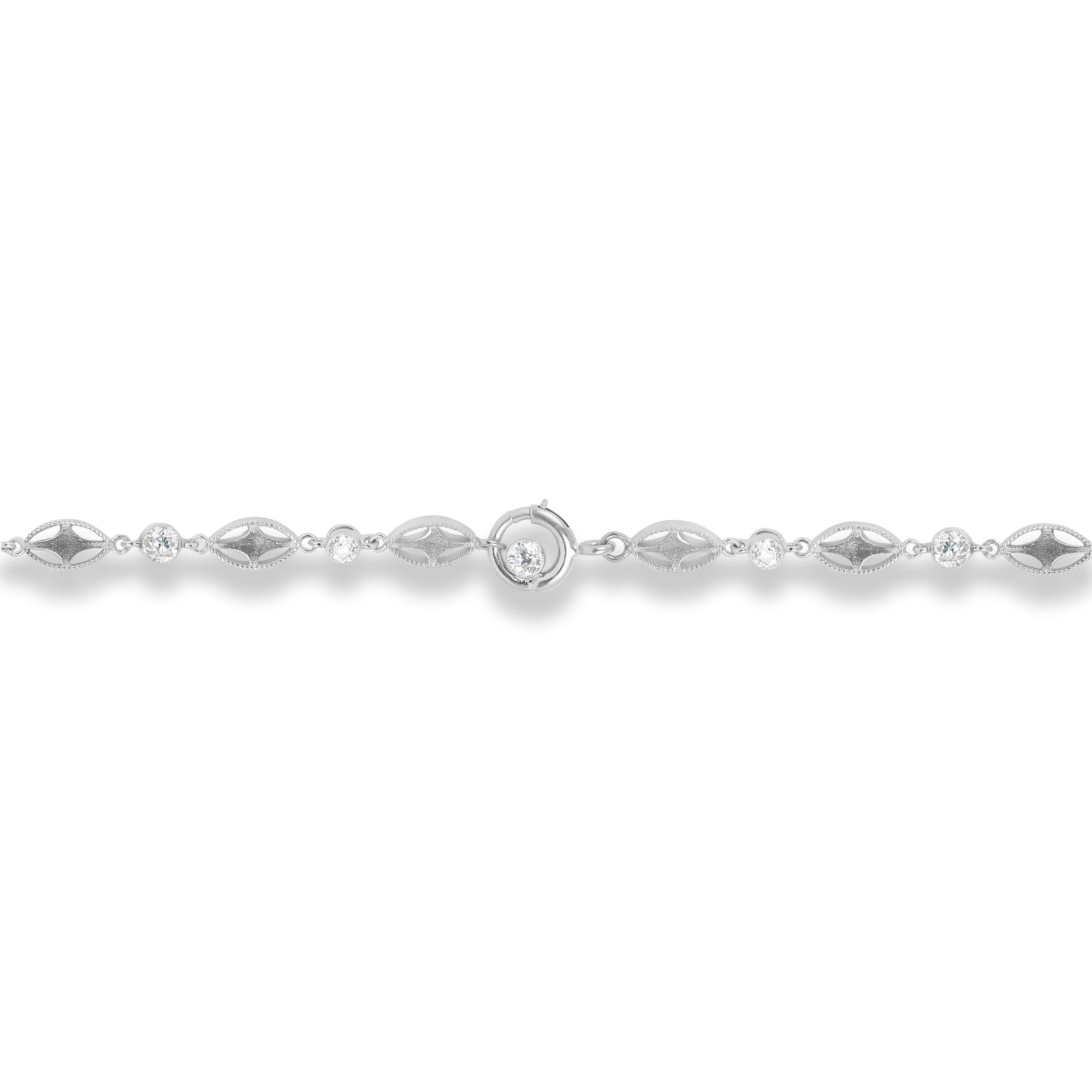 Belle Epoque Chaumet Long Diamond Necklace Brilliant Cut, Millegrain Set_4