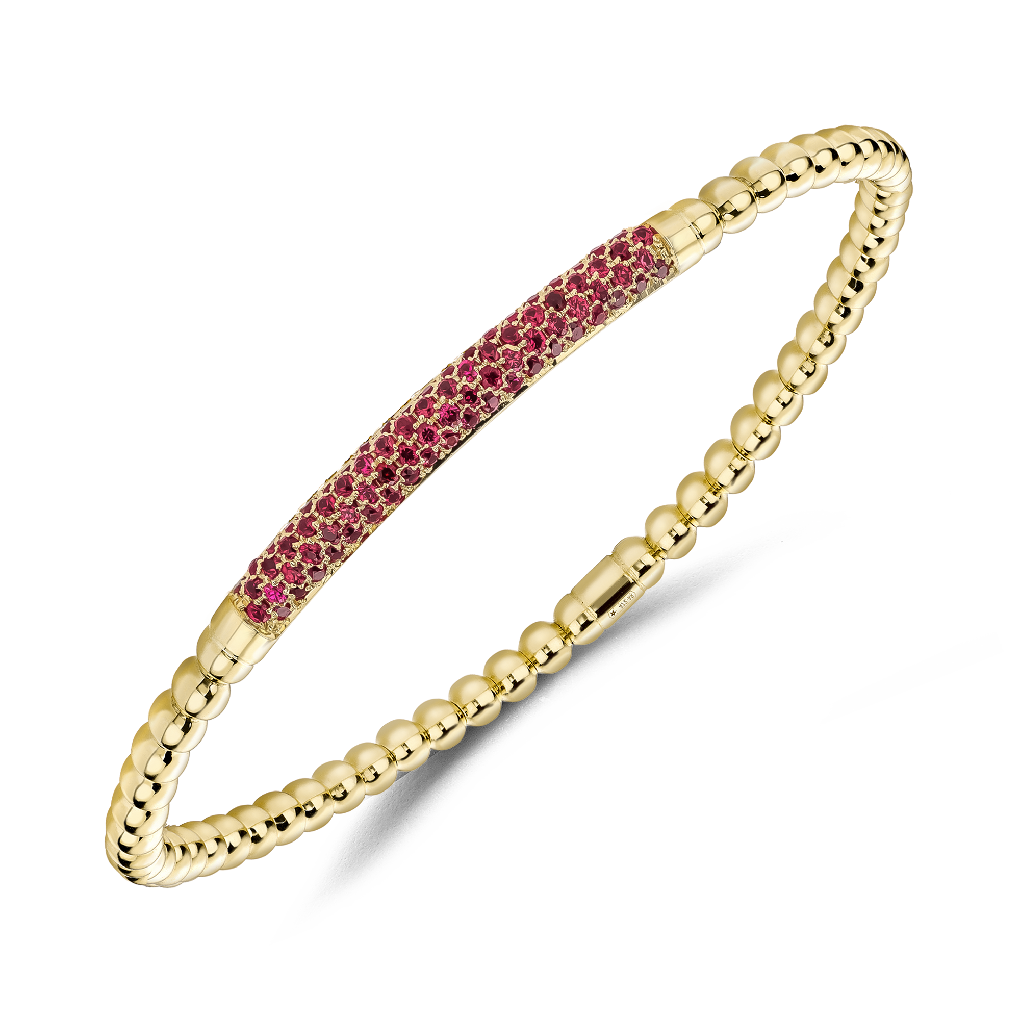 Bohemia 0.544ct Ruby Expandable Bangle Brilliant Cut, Micro Pavé Set_2