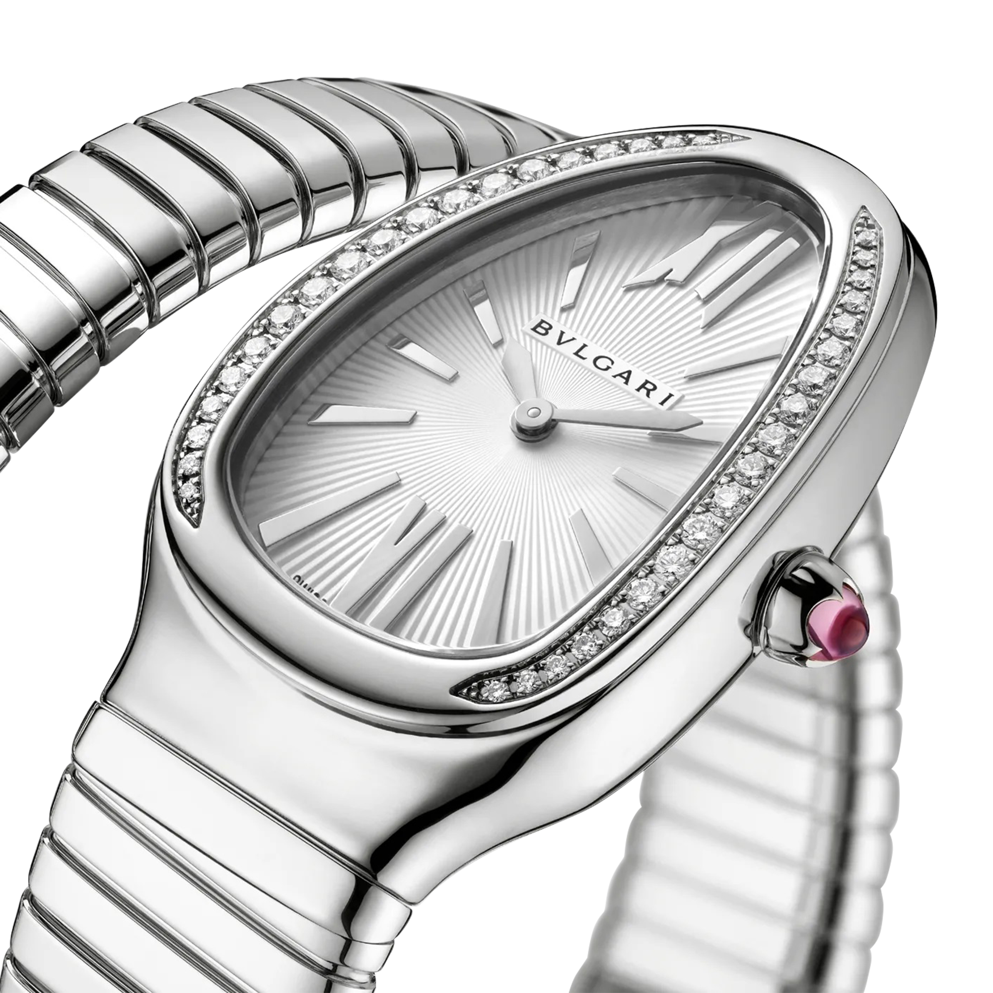 Bvlgari Serpenti Tubogas 35mm. Silver Dial, Baton & Roman Numerals_2