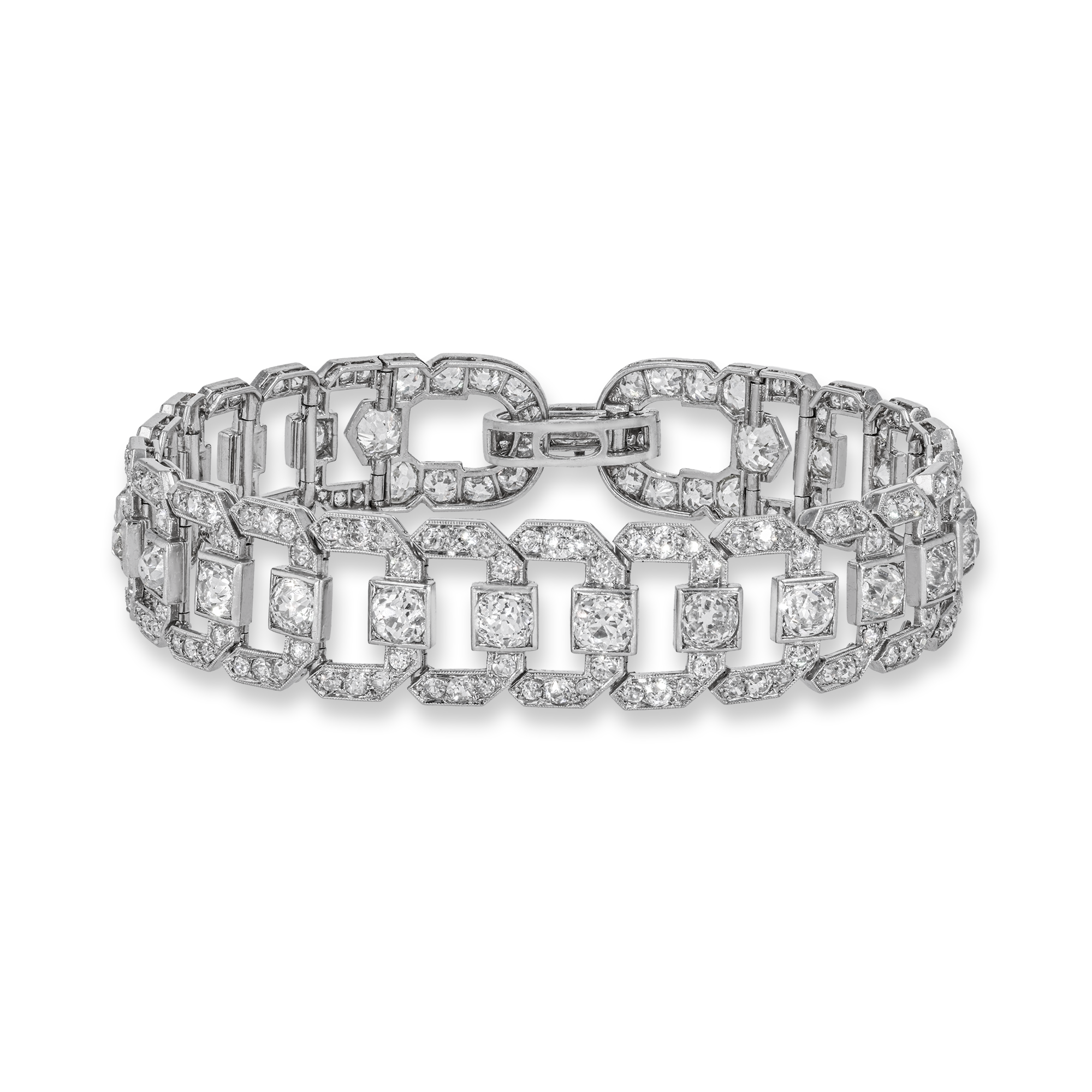 Cartier Art Deco Diamond Bracelet Old Cut, Millegrain Set_1