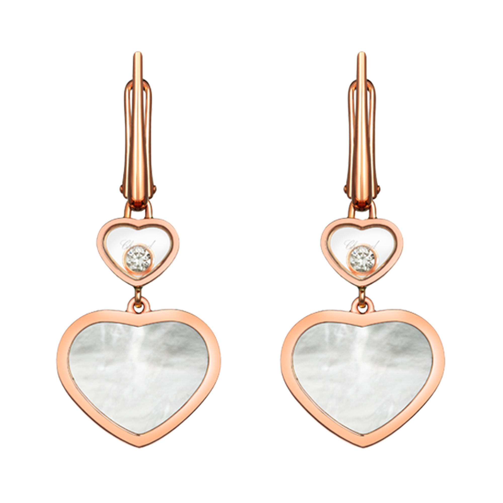 Chopard Happy Hearts Drop Earrings Brilliant Cut, Rub Over Set_1