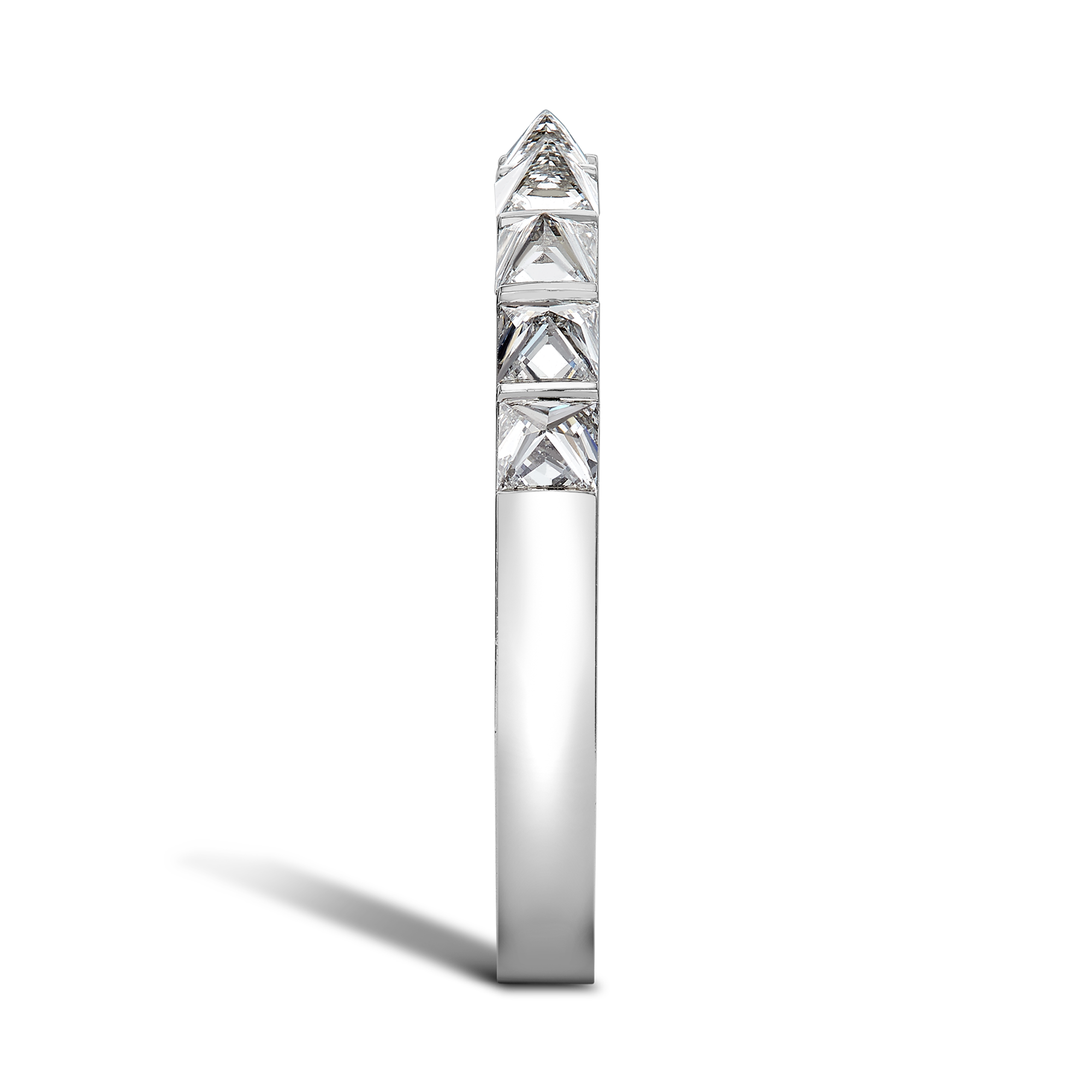 RockChic 0.79ct Diamond Half Eternity Ring Inverted Princess Cut, Bar Set_4