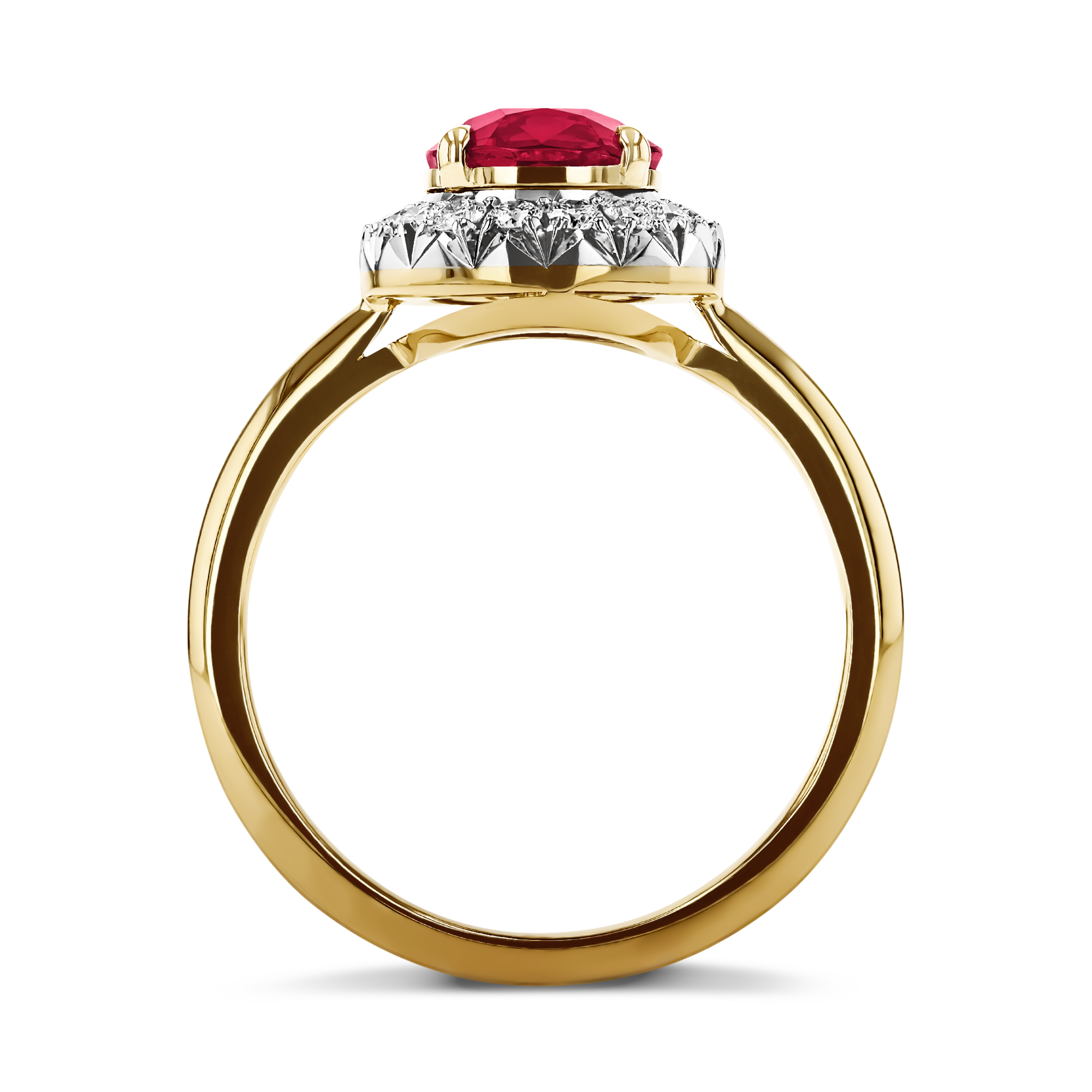 Masterpiece 2.75ct Burmese Ruby and Diamond Cluster Ring Oval Cut, Claw Set_3