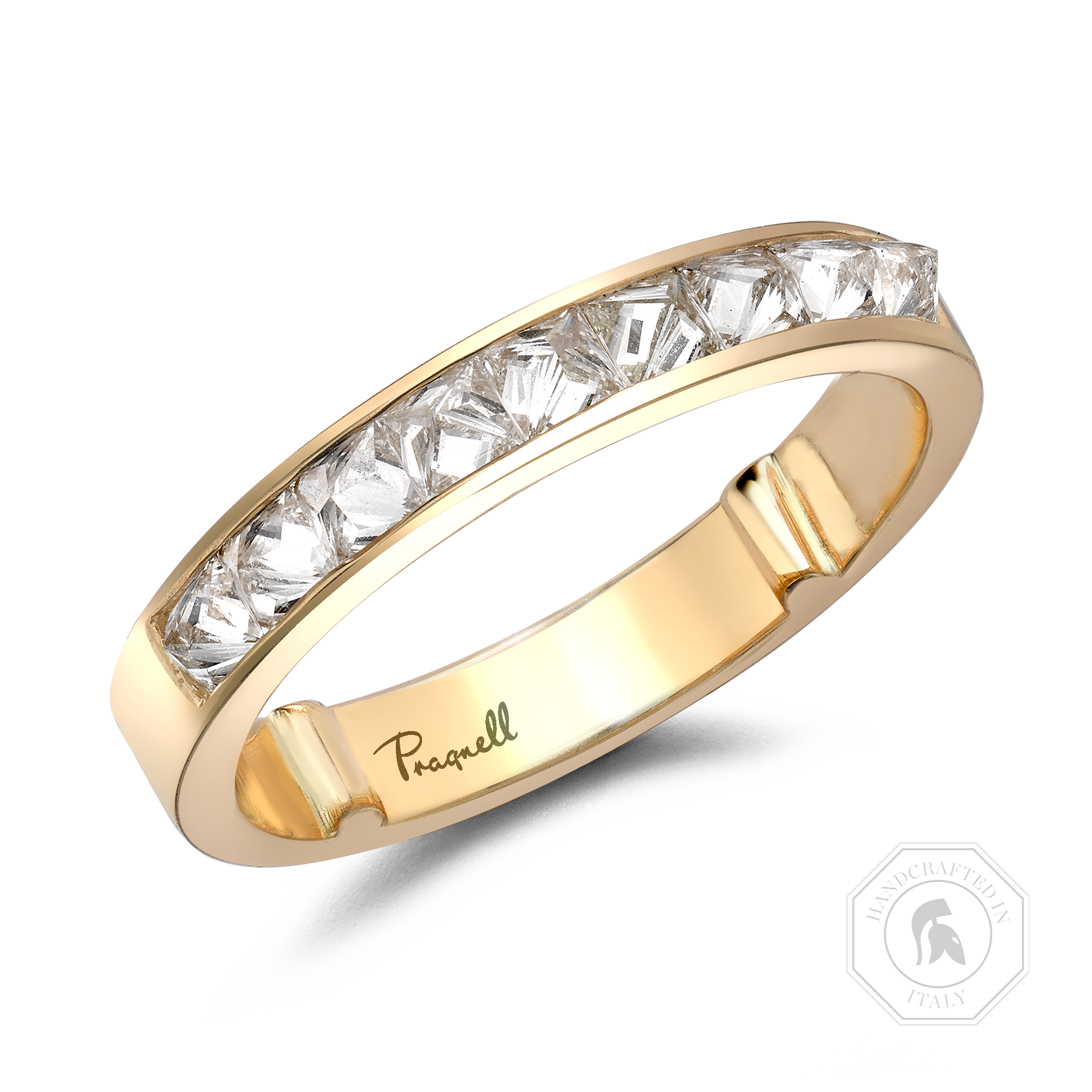 RockChic 0.77ct Diamond Half Eternity Ring Inverted Princess Cut, Channel Set_1