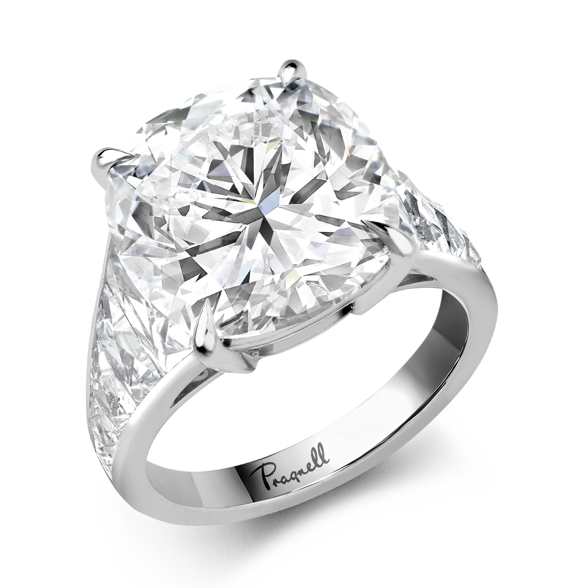 Masterpiece Pragnell Setting 10.07ct Diamond Solitaire Ring Cushion Antique Cut, Claw Set, GIA Certified_1