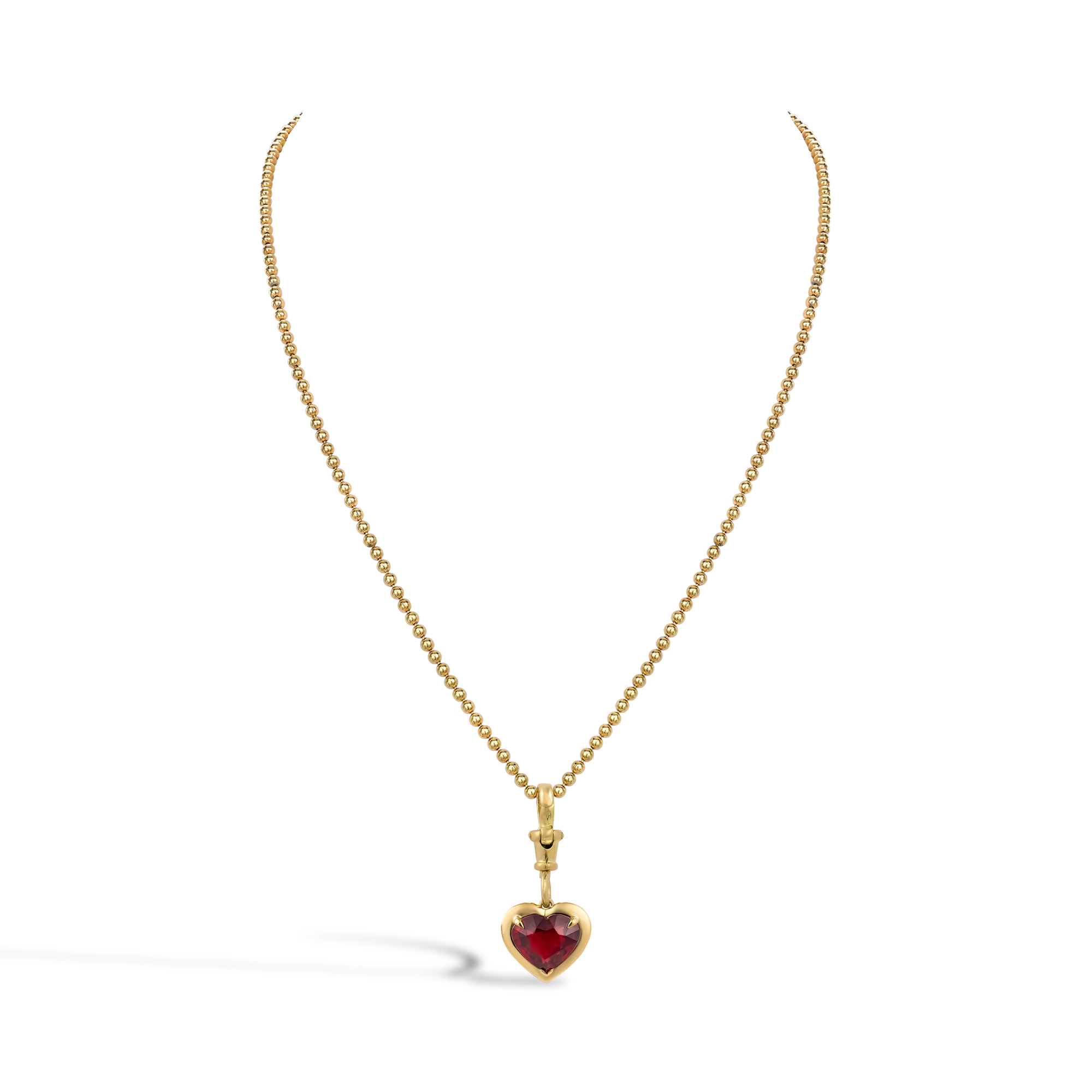 Skimming Stone 3.01ct Ruby Pendant Heart Shape, Claw Set_3