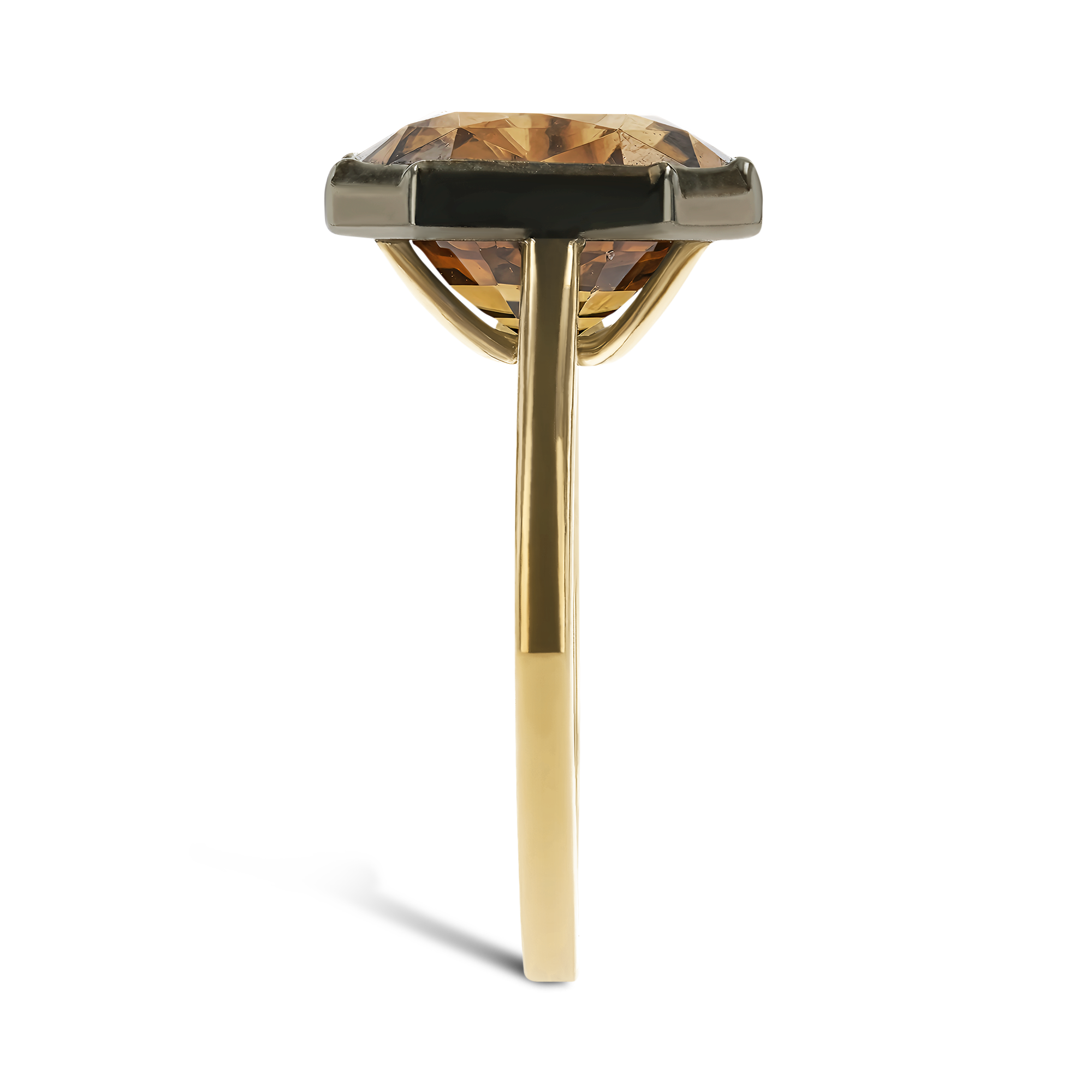Cushion Cut Brown Zircon Ring Cushion Cut, Cut down Claw set_4
