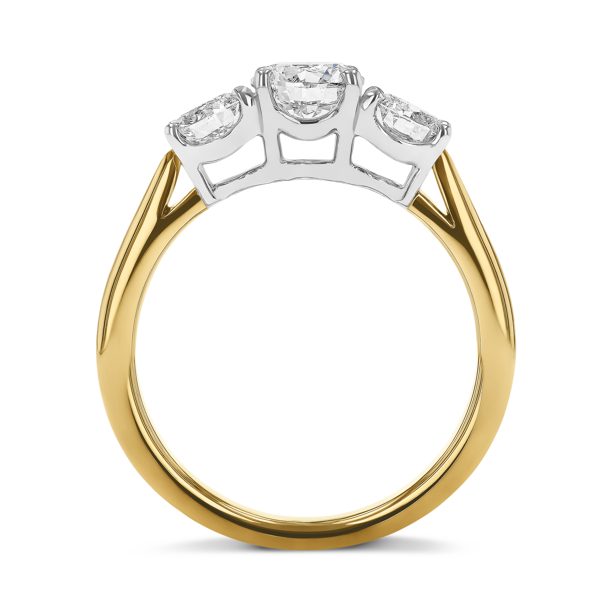 Classic 0.62ct Diamond Three Stone Ring Brilliant cut, Claw set_3