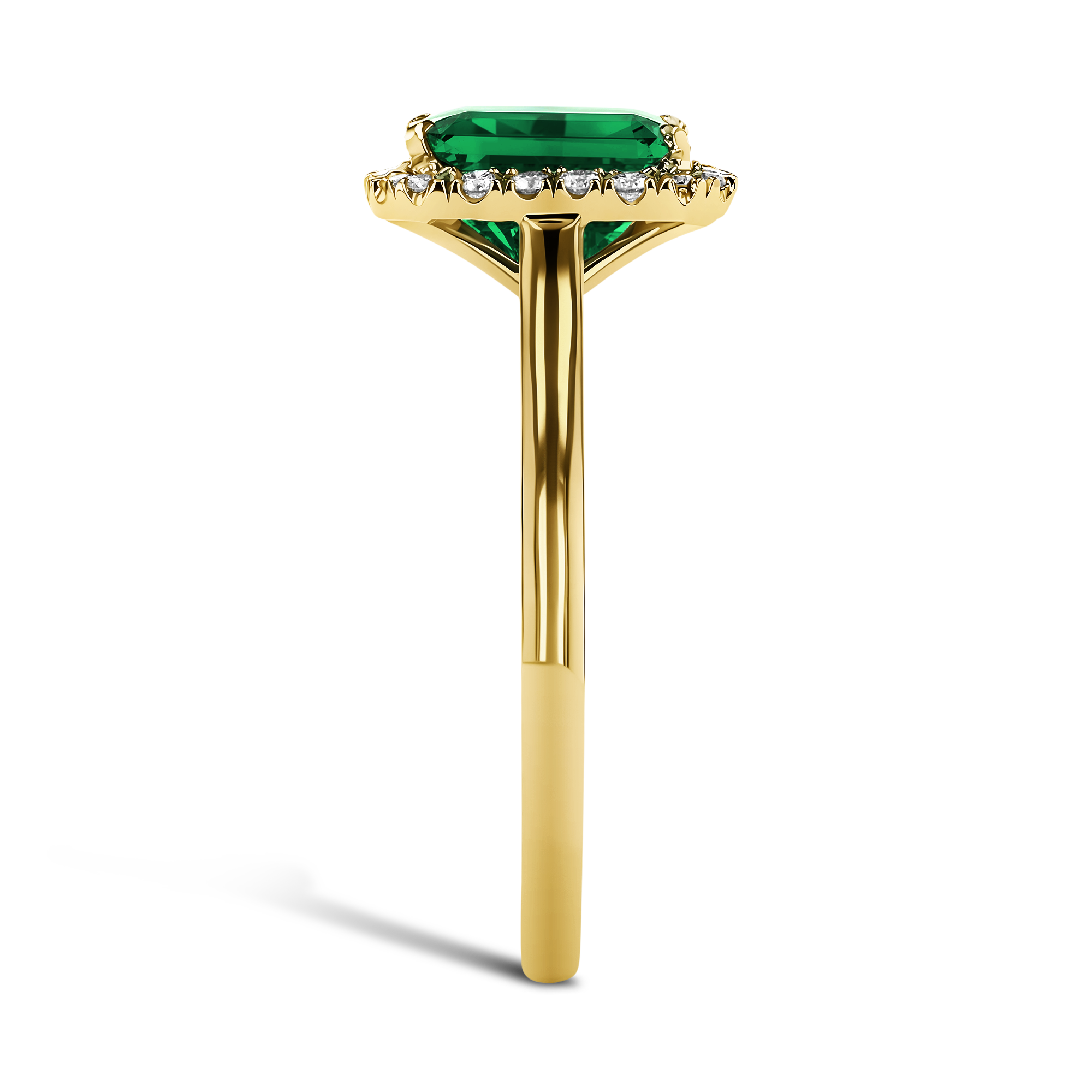 Colombian Trap Cut Emerald Ring Emerald Cut, Claw Set_4