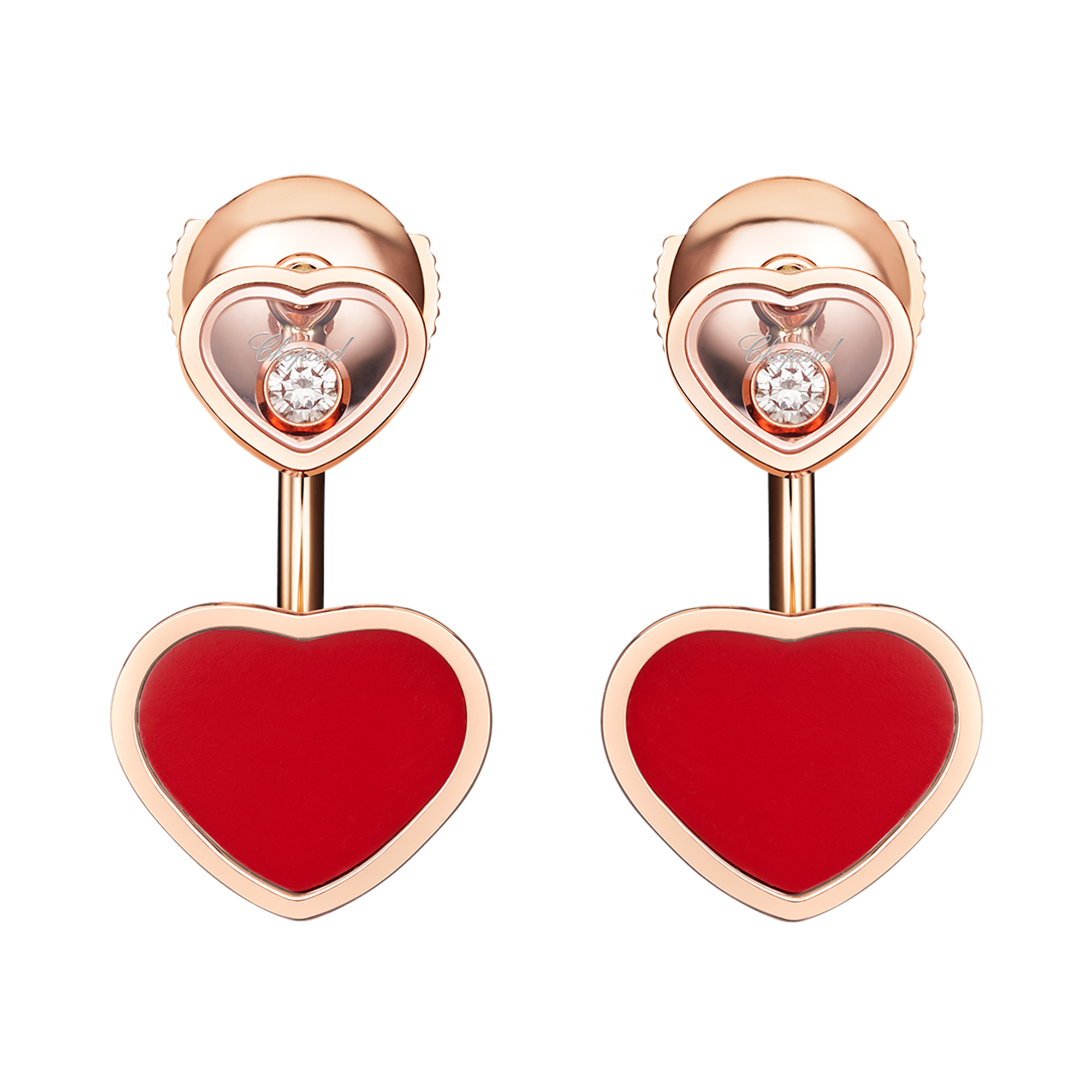 Chopard Happy Hearts Drop Earrings Brilliant Cut, Rub Over Set_1