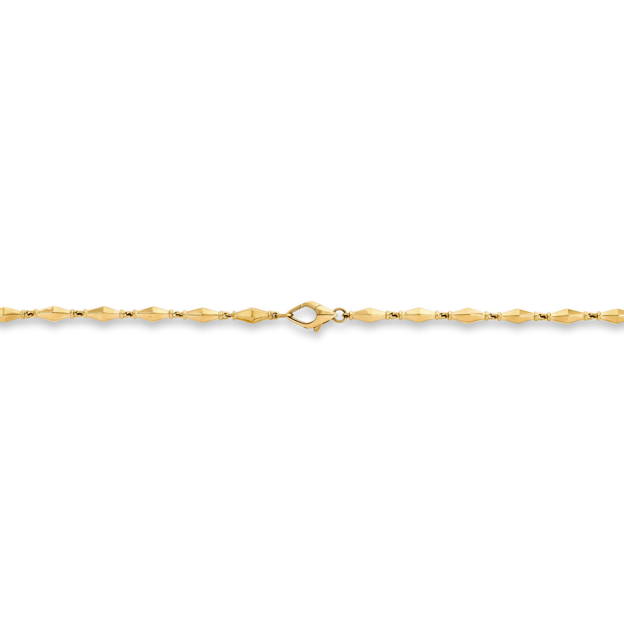 Cleopatra 0.188ct Diamond Gold Faceted Barrel Link 45cm Mini Necklace Brilliant Cut, Pavé Set_3