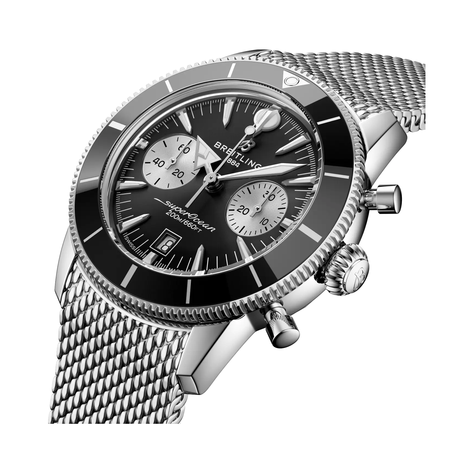 Breitling Superocean Heritage Chronograph 42 44mm, Black Dial, Baton Numeral_2