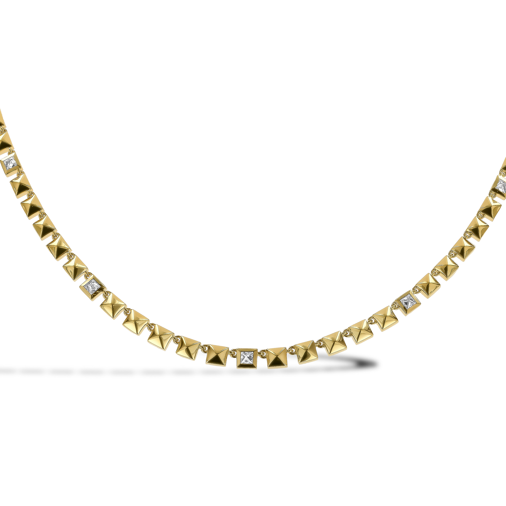 RockChic 0.96ct Inverted Princess Cut Diamond Necklace Princess Cut, Rubover Set_2