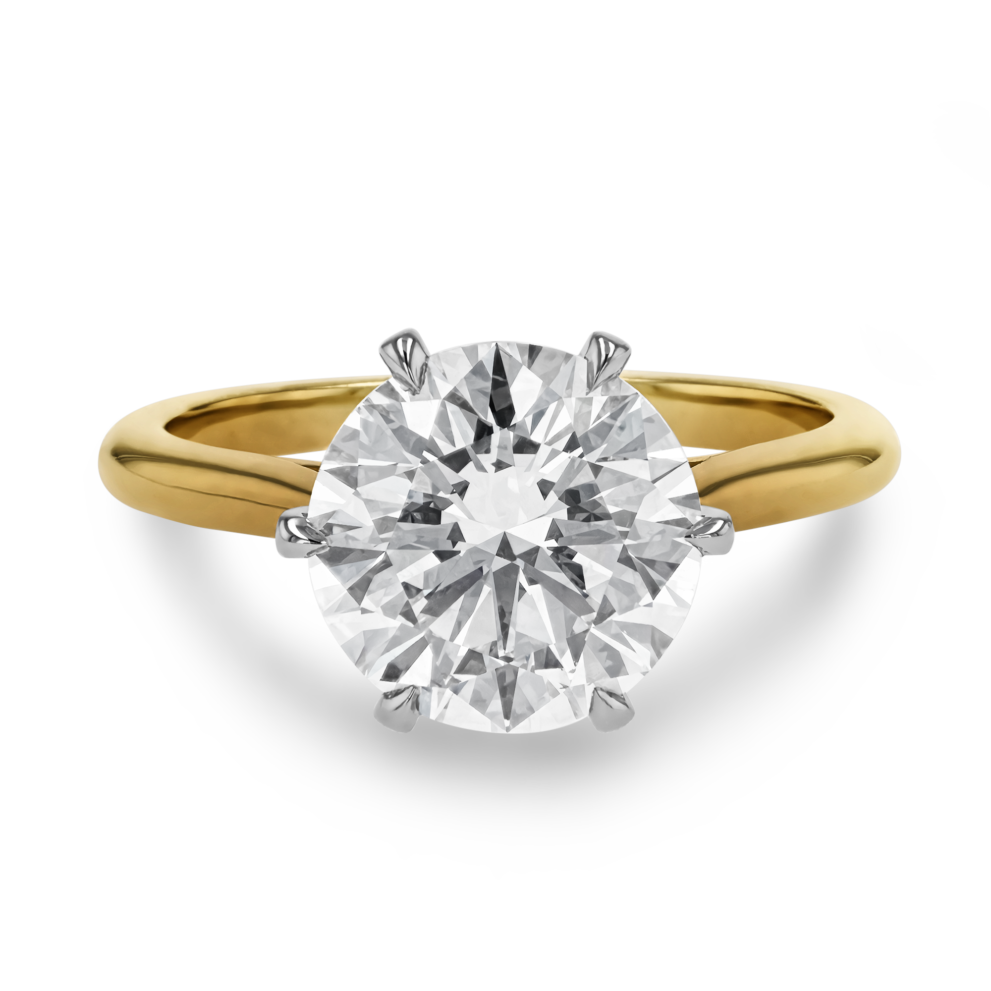 Round Brilliant Cut Diamond Six Claw Solitaire Ring 3.30cts in 18ct