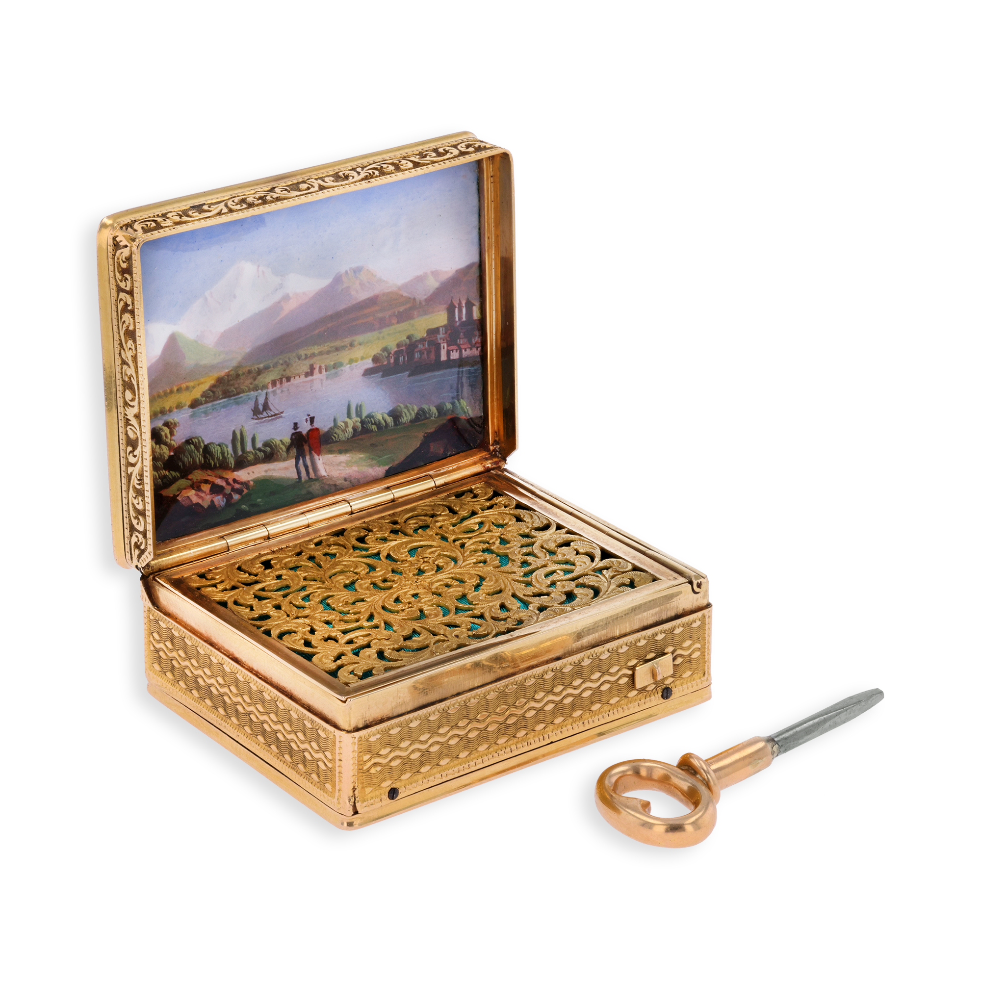 Bautte & Moynier Vinaigrette Music Box Cabochon Cut, Rub Over Set_2