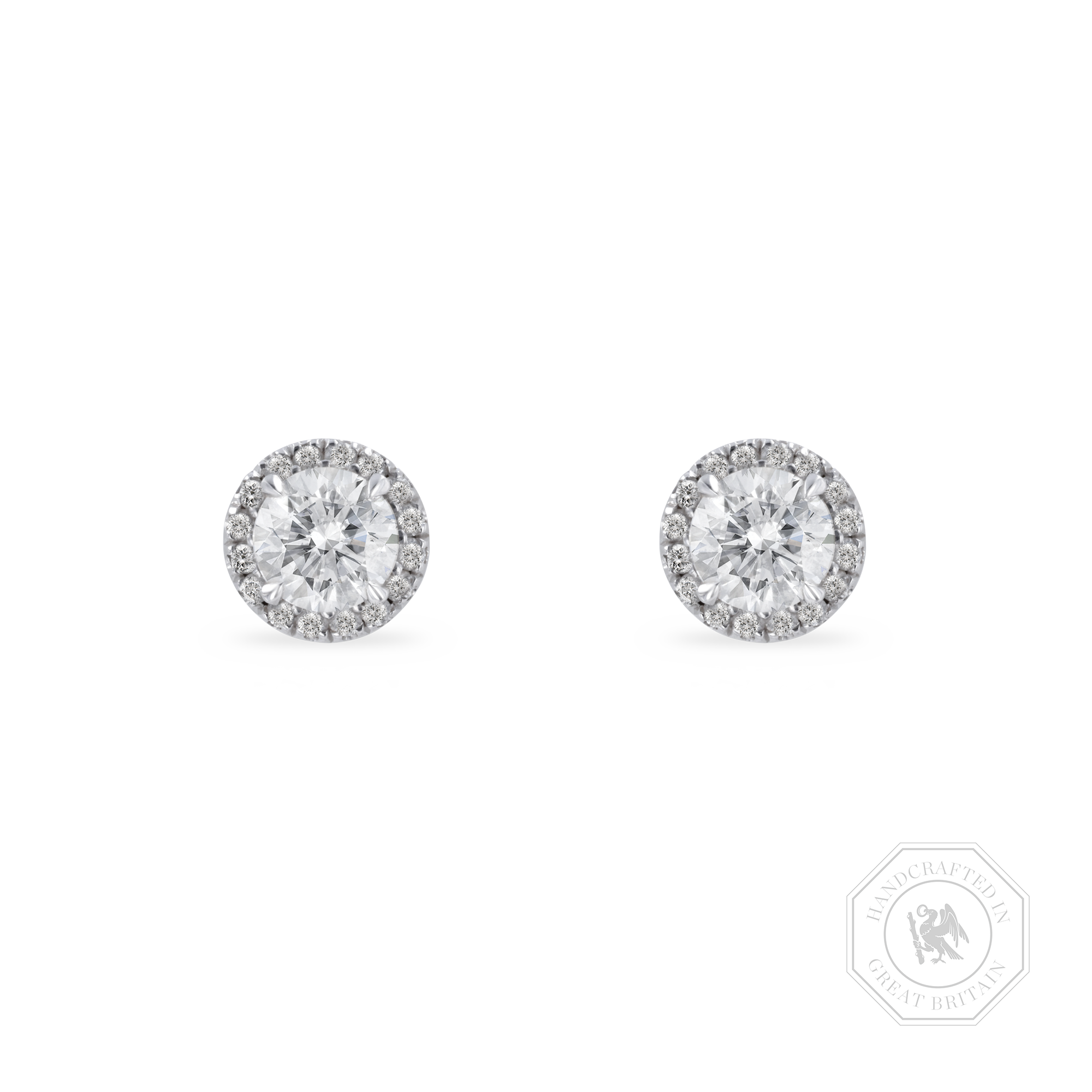 Brilliant Diamond Stud Earrings Cluster Earrings with Diamond Halo_1