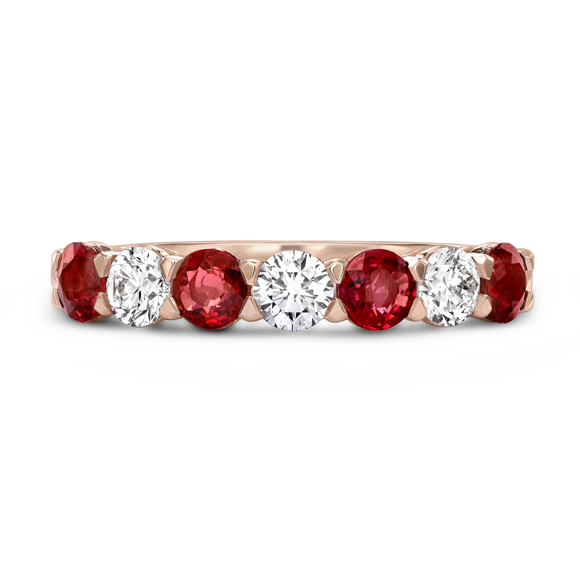 Ruby and Diamond Seven-Stone Ring Brilliant Cut, Seven-Stone, Claw Set_2