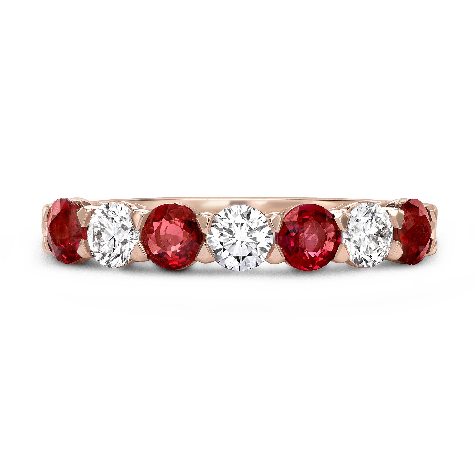 Ruby and Diamond Seven-Stone Ring Brilliant Cut, Seven-Stone, Claw Set_2