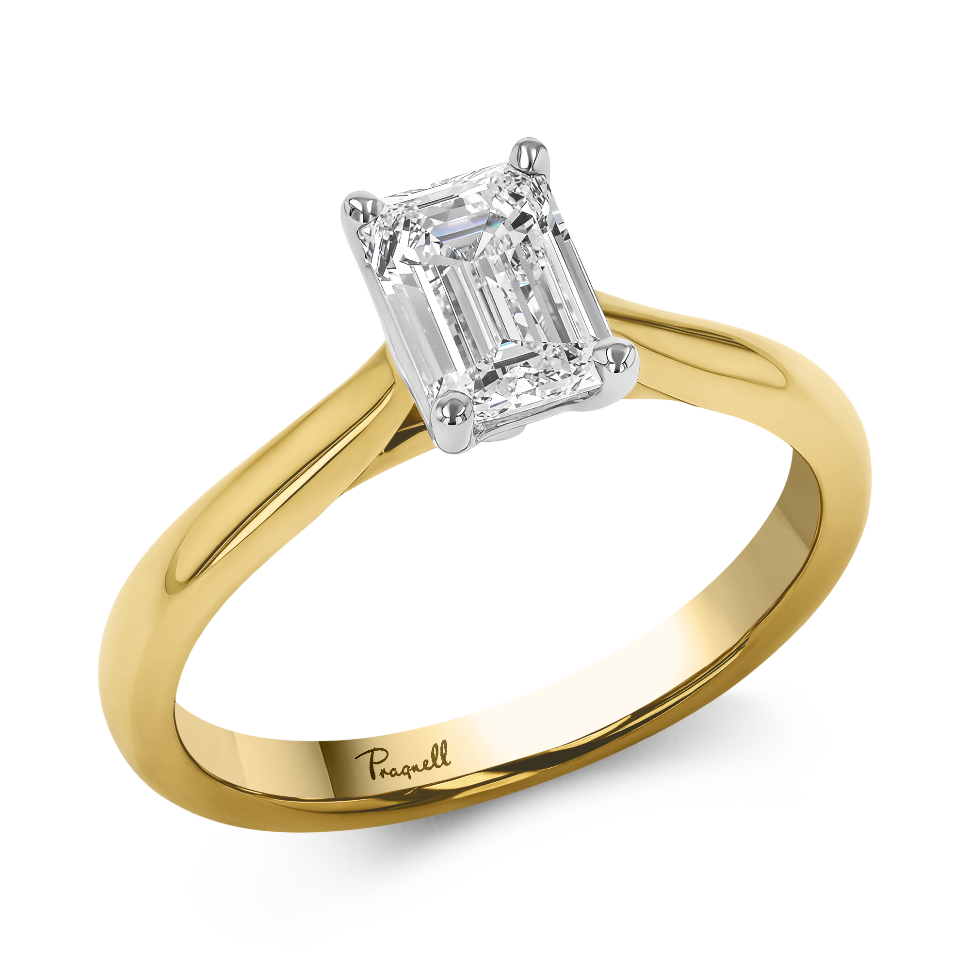 Gaia 0.71ct Emerald Cut Diamond Ring Emerald Cut, Claw Set_1