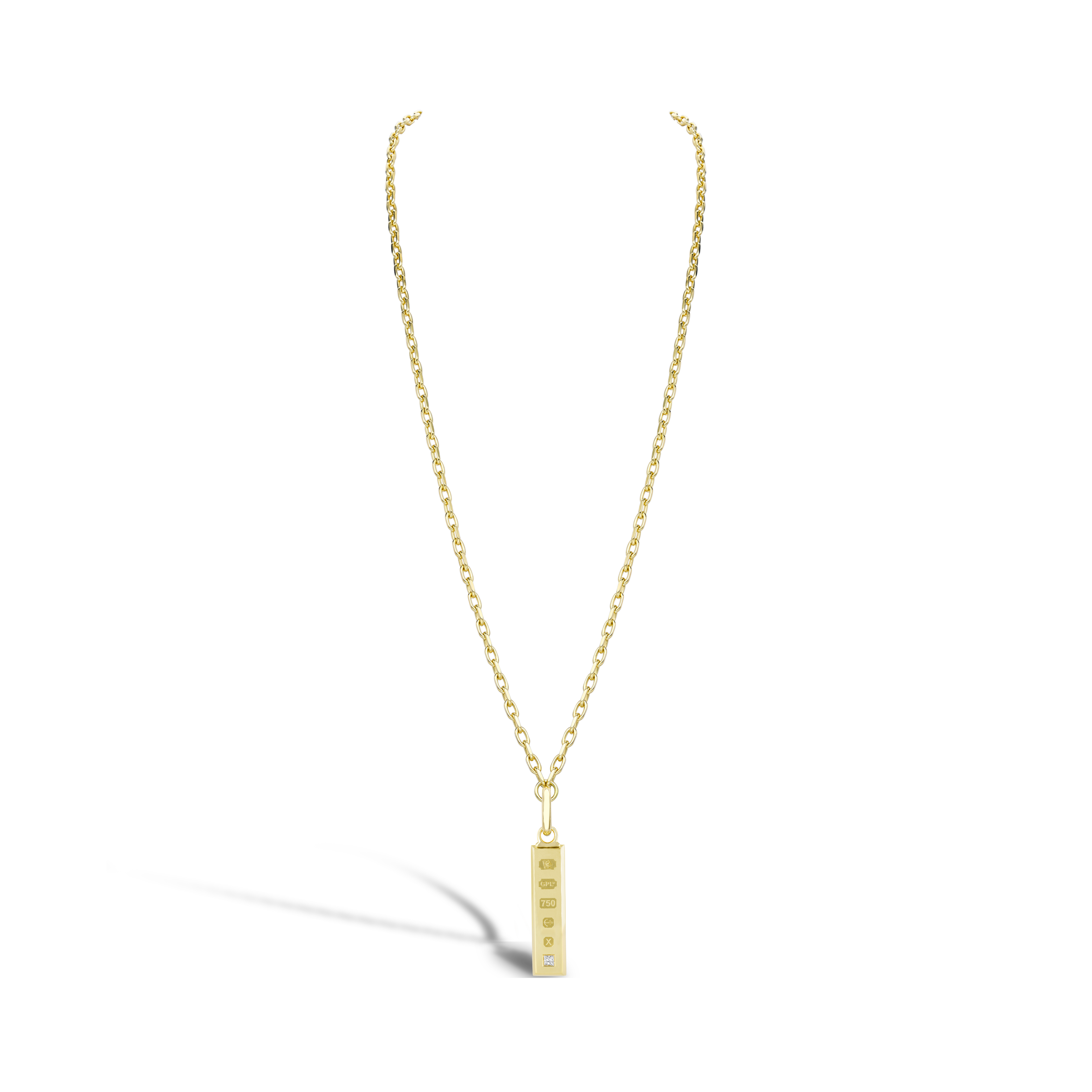 Long Ingot Pendant Princess Cut, Claw Set_4