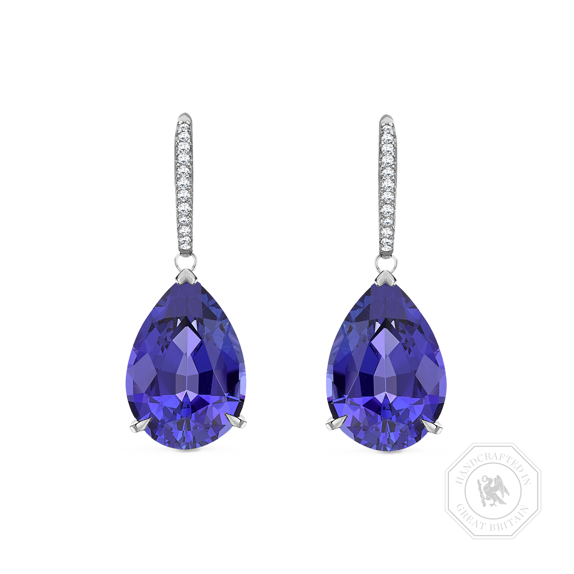 Pear Shaped Tanzanite Earrings Pear Shaped, Claw Set_1