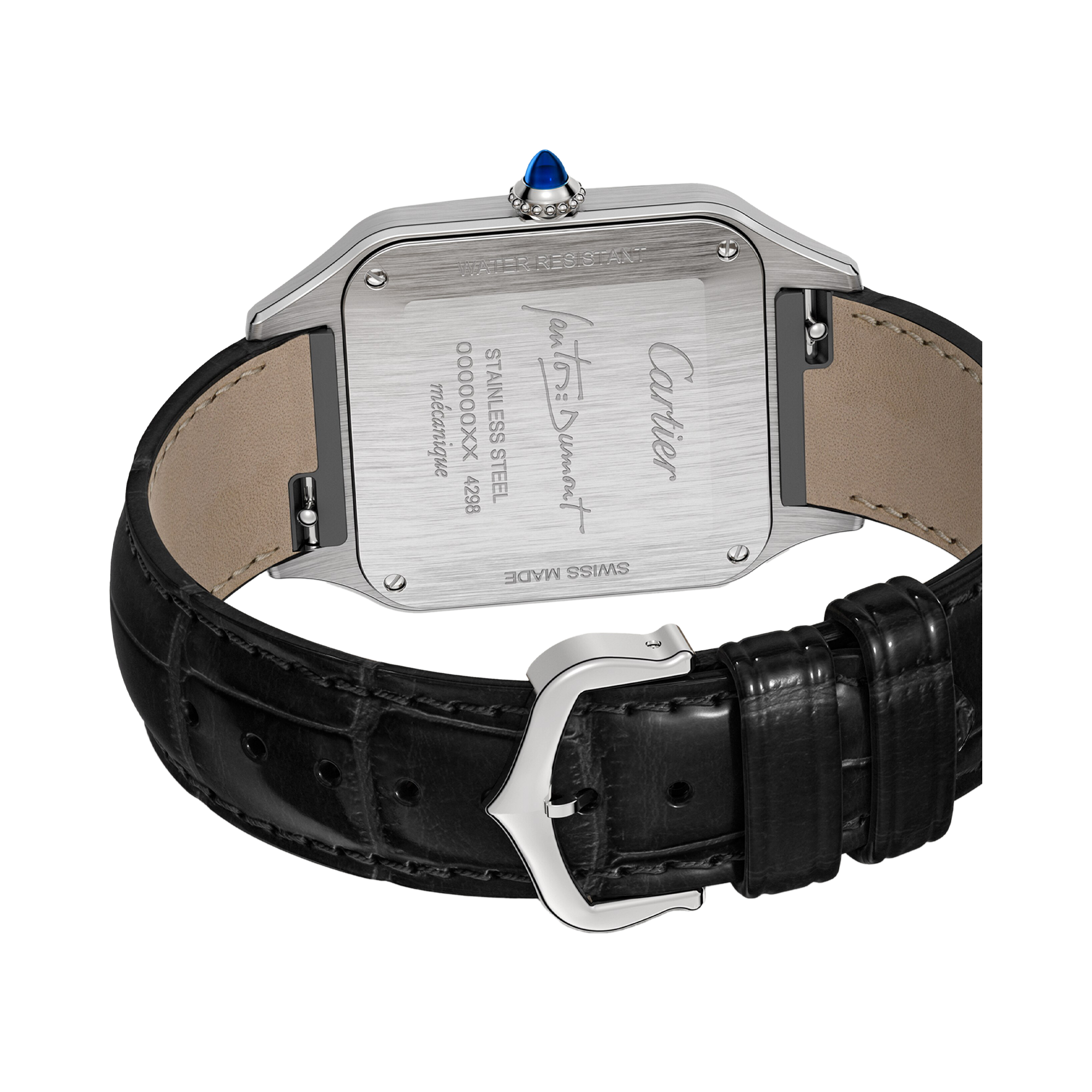 Cartier Santos-Dumont de Cartier Large, Black Dial, Roman Numerals_3