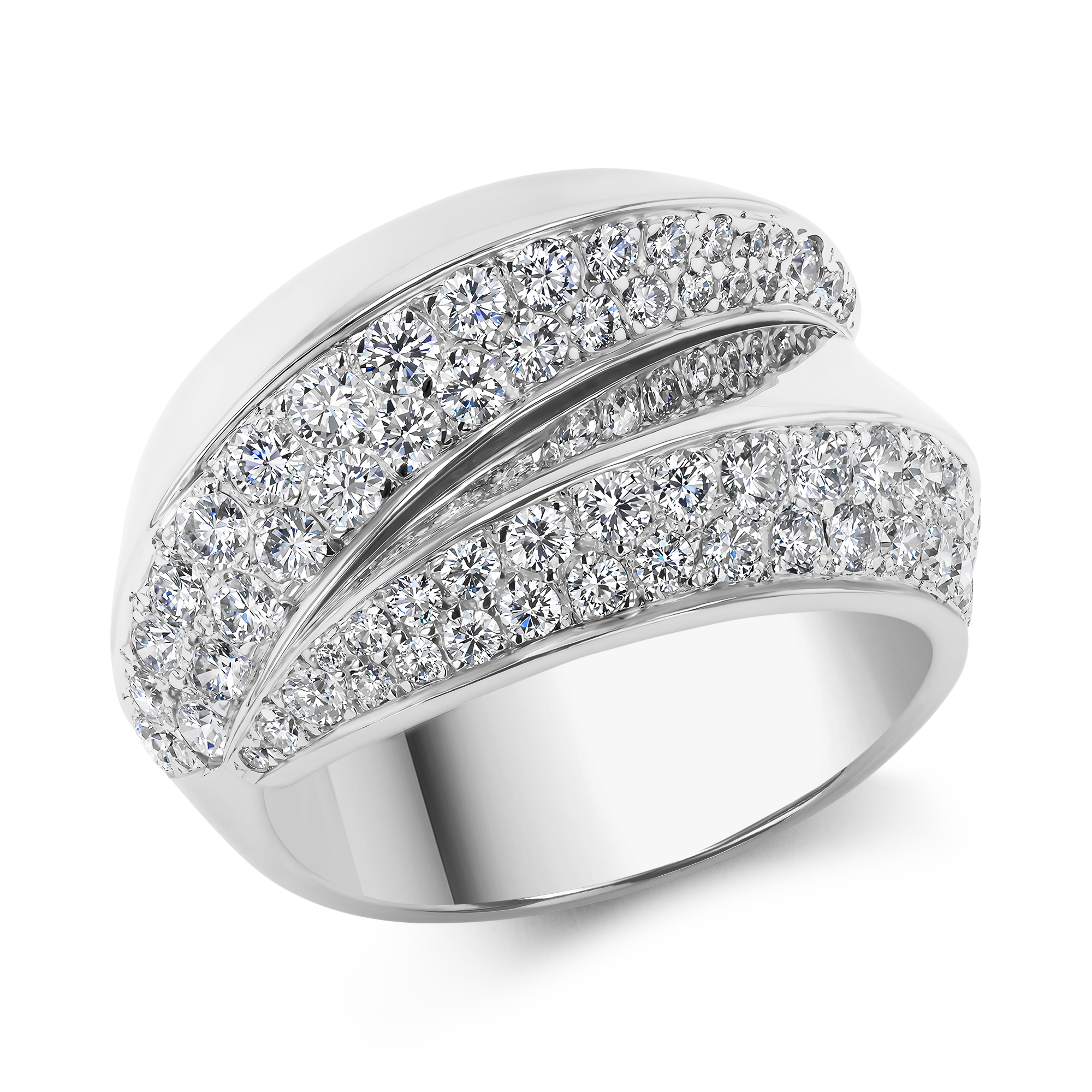 Cartier Contemporary 1.35ct Diamond Bombé Ring Brilliant Cut, Páve Set_1