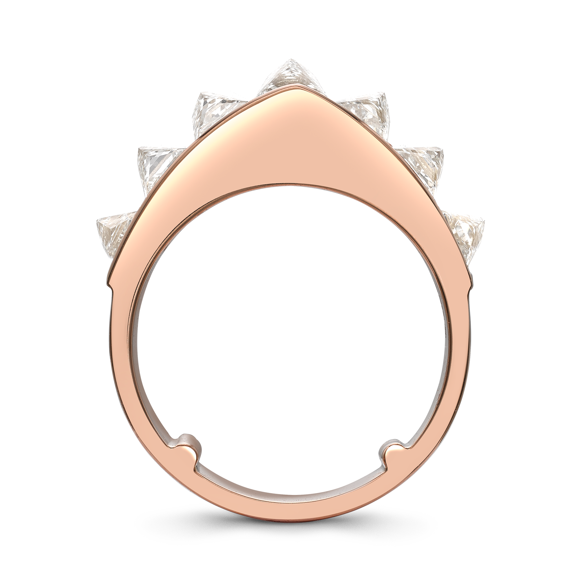 RockChic 2.91ct Diamond Peaked Half Eternity Ring Inverted Princess Cut, Channel Set_3